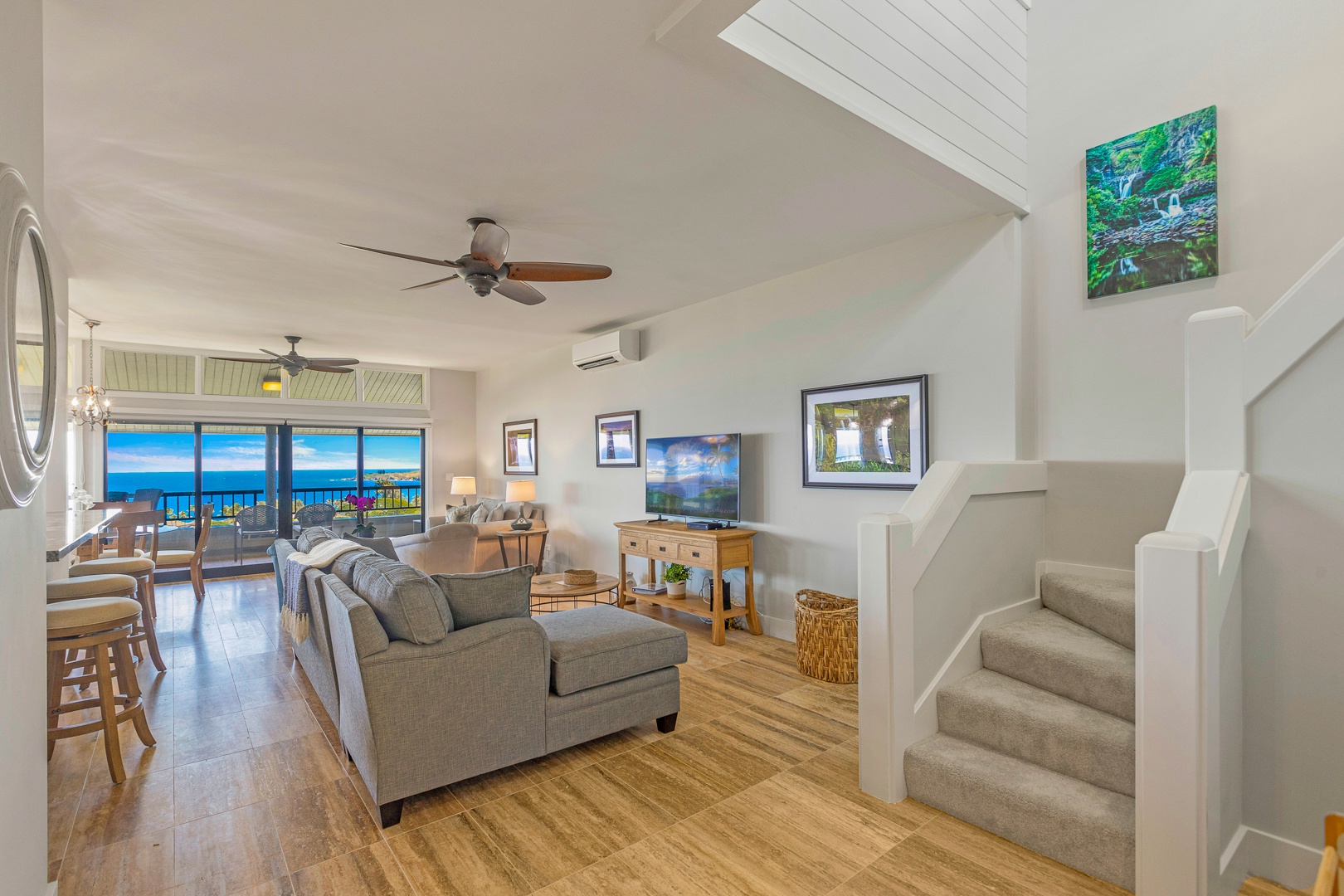 Lahaina Vacation Rentals, Kapalua Ridge 1622 - The open-concept living area extends towards the ocean view, offering a perfect space to relax with the sound of the waves in the background