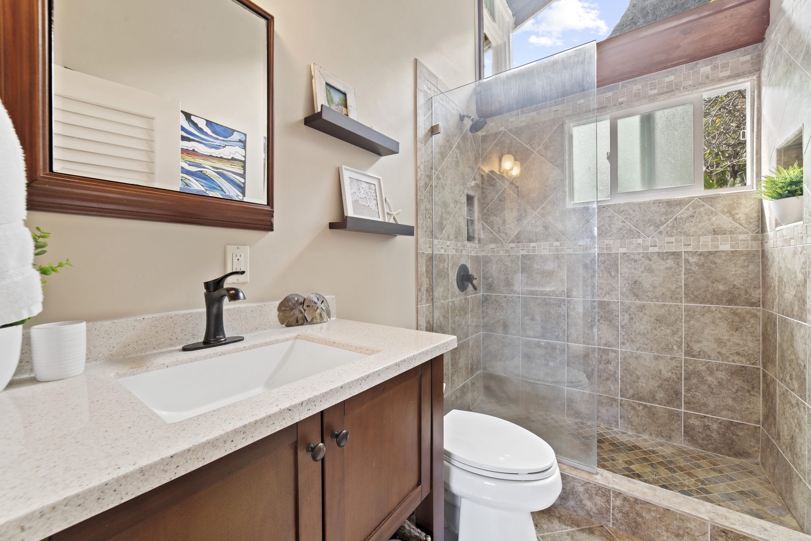 Kaaawa Vacation Rentals, Pali Kai - Bathroom with Stand-up Shower