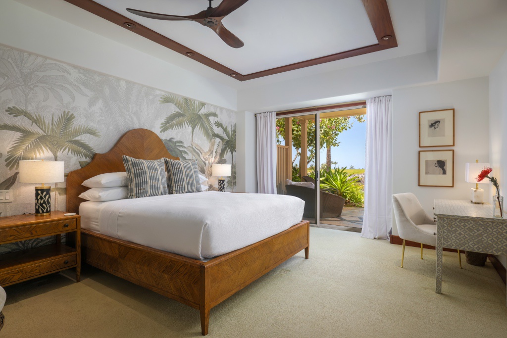 Kailua Kona Vacation Rentals, 3BD Ke Alaula Villa (217C) at Hualalai Resort - The luxurious primary bedroom is a personal retreat.