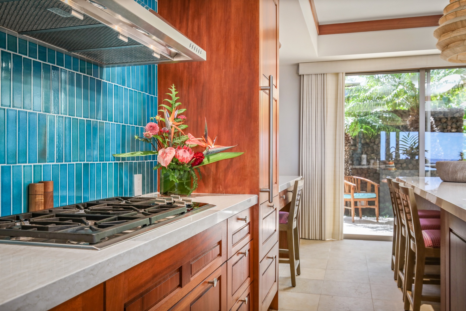 Kailua Kona Vacation Rentals, 4BD Hainoa Estate (122) at Hualalai Resort - Wolf range and oven + built-in work area with desk and printer.