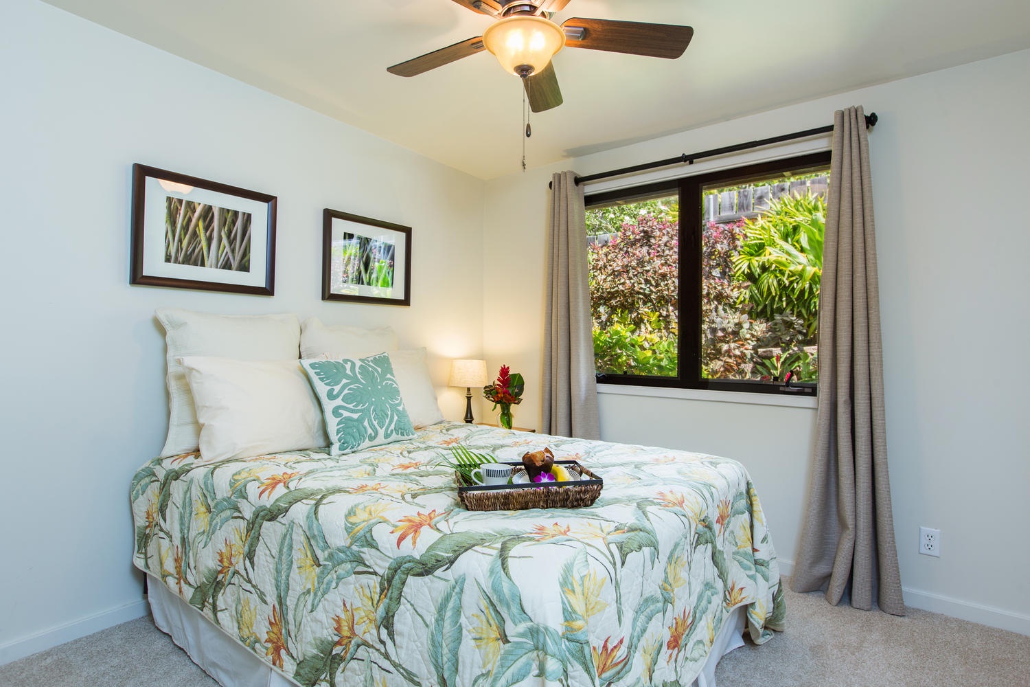 Honolulu Vacation Rentals, Hale Poola - Bedroom five with beautiful garden views.