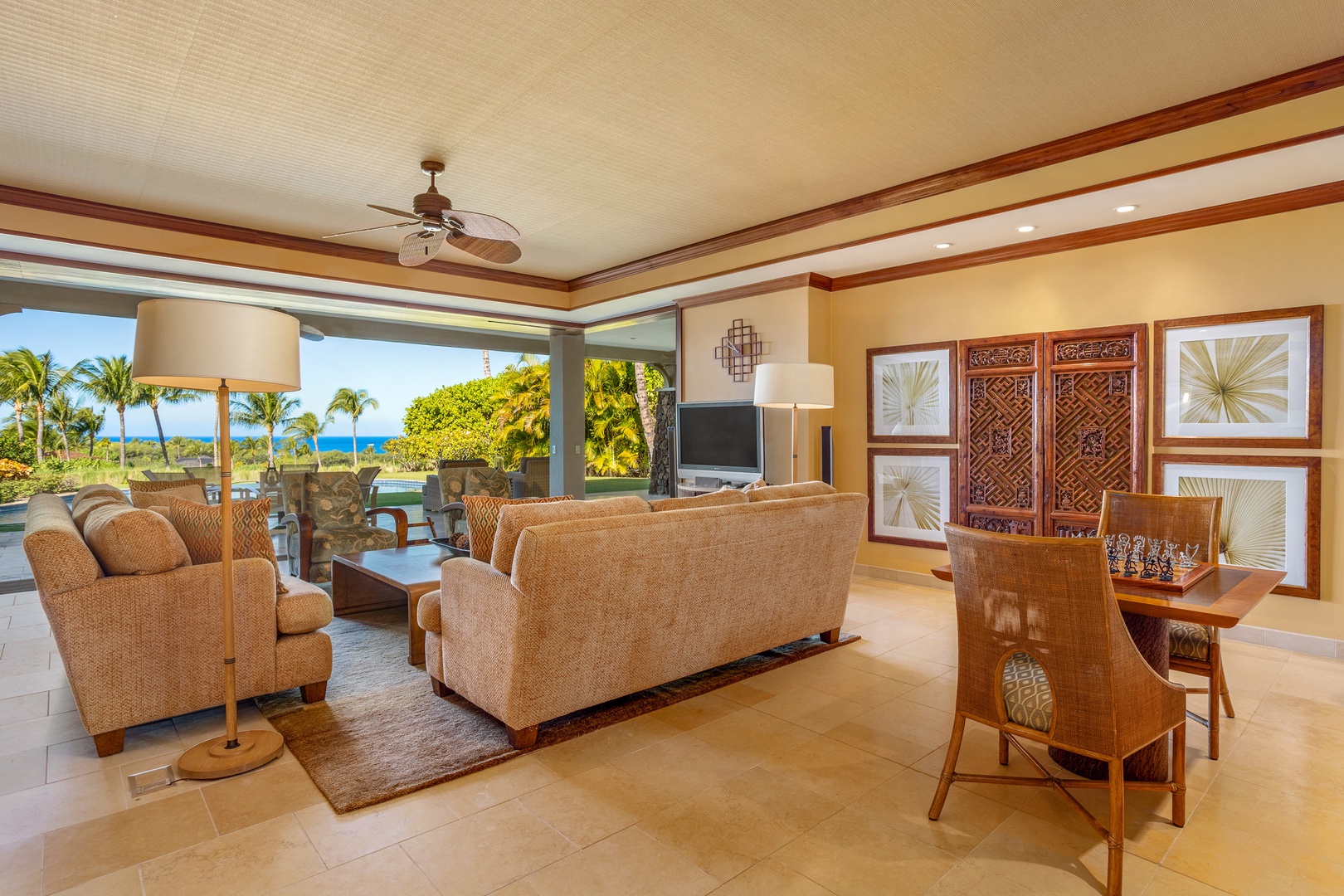 Kamuela Vacation Rentals, Kaunaoa 7B at Mauna Kea Resort - Spacious living room