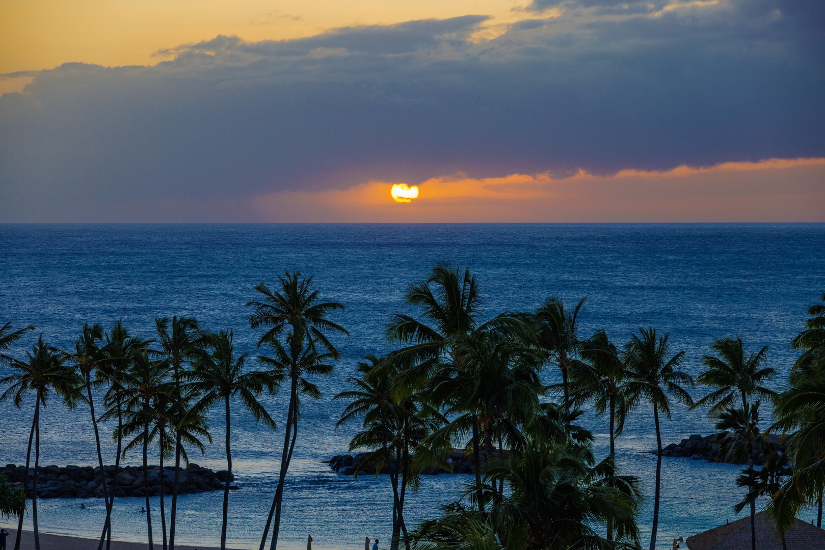 Kapolei Vacation Rentals, Ko Olina Beach Villas O724 - Peaceful ocean view and rustling palm leaves.