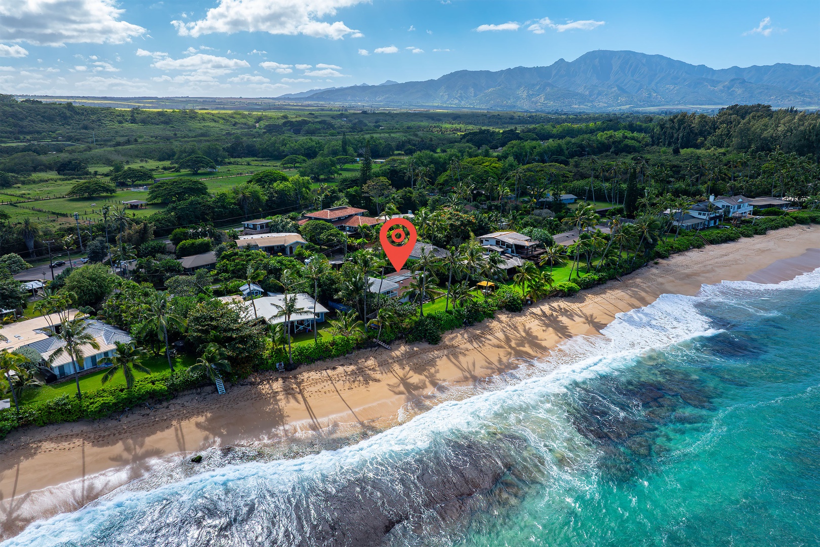 Haleiwa Vacation Rentals, North Shore Beachfront Retreat - Beachfront property with stunning ocean and mountain views.