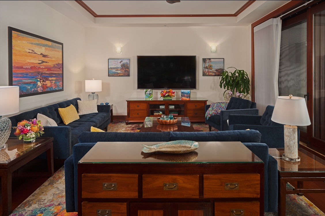 Kapalua Vacation Rentals, Ocean Dreams Villa 2203 at Montage Kapalua Bay* - Luxury Furnishings and Large Flat Panel HD Television in the Great Room