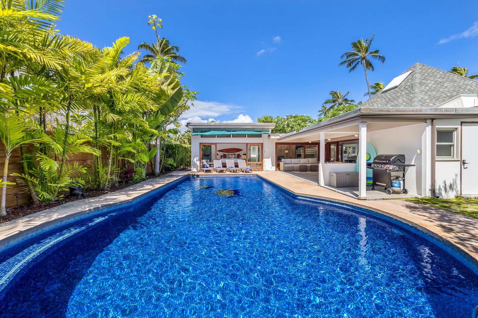 Kailua Vacation Rentals, Lokomaika'i Kailua - View back towards the primary and covered lanai