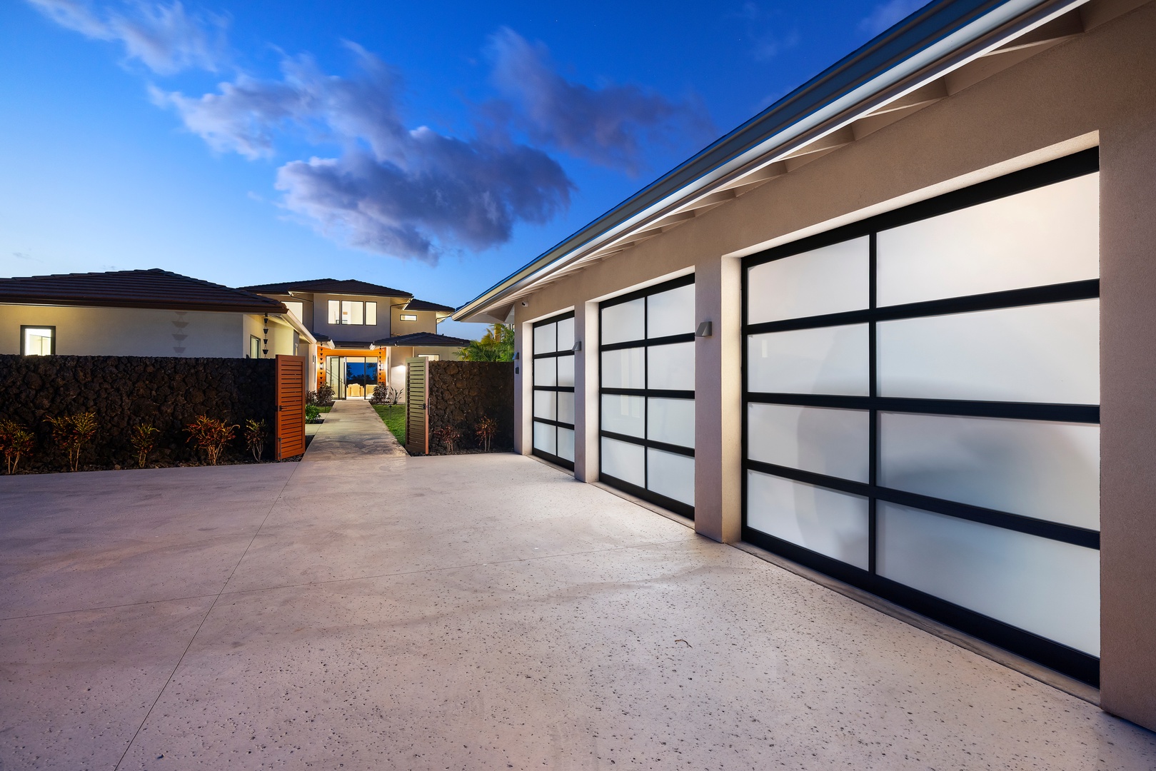 Kamuela Vacation Rentals, 6BD Mauna Lani Lux Golf Estate (5) at One Ocean - A glimpse of the private garage alongside the beautifully appointed residence.