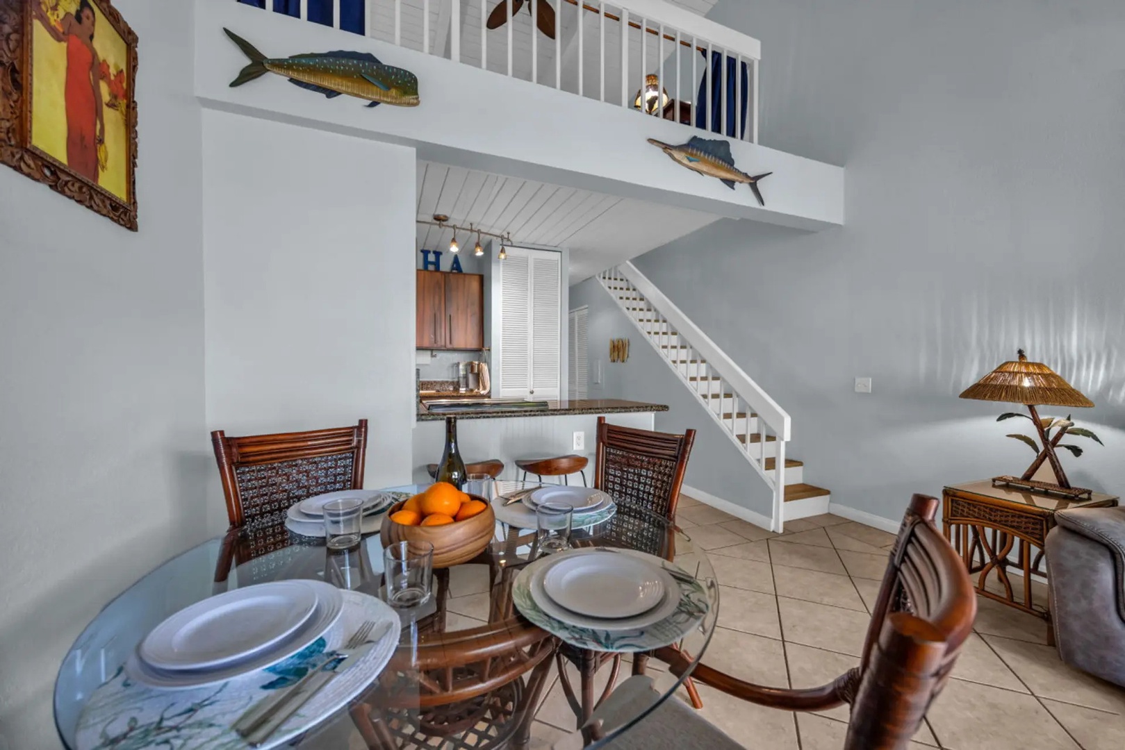 Kihei Vacation Rentals, Maui Vista 2420 - Vaulted ceilings, tropical art, and an open plan give the whole place an easy island rhythm.