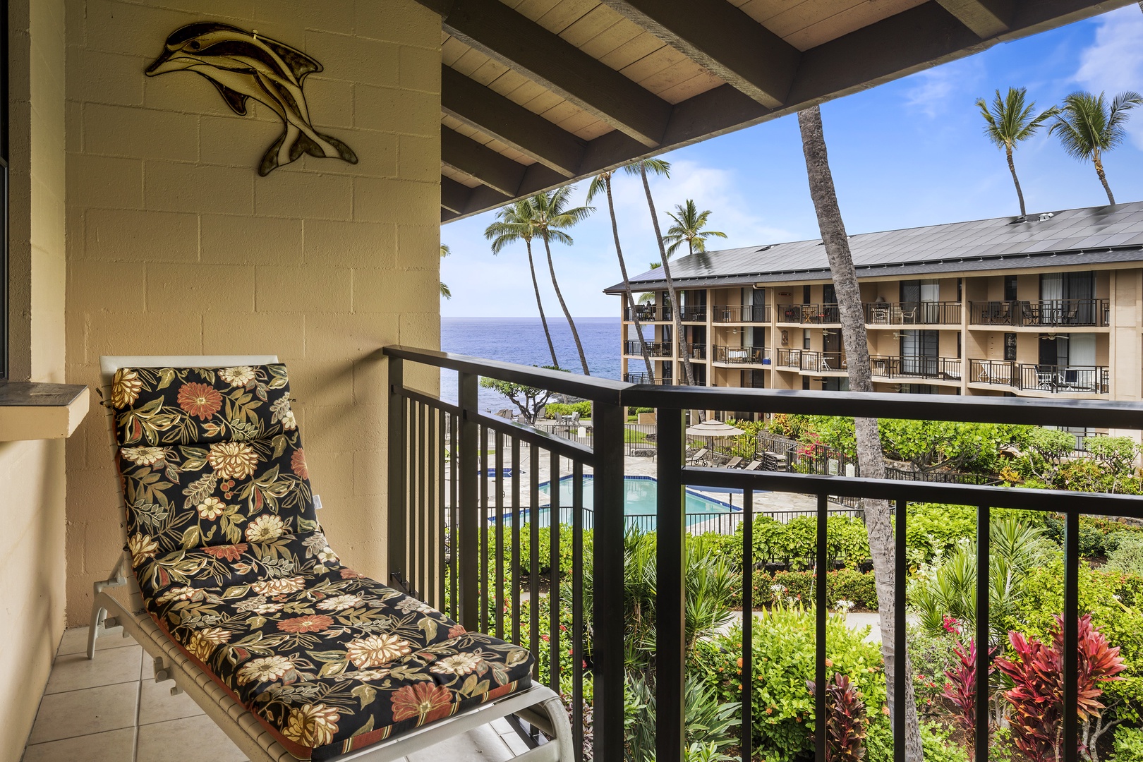 Kailua Kona Vacation Rentals, Kona Makai 2303 - Lounge on the Lanai just steps from the unit