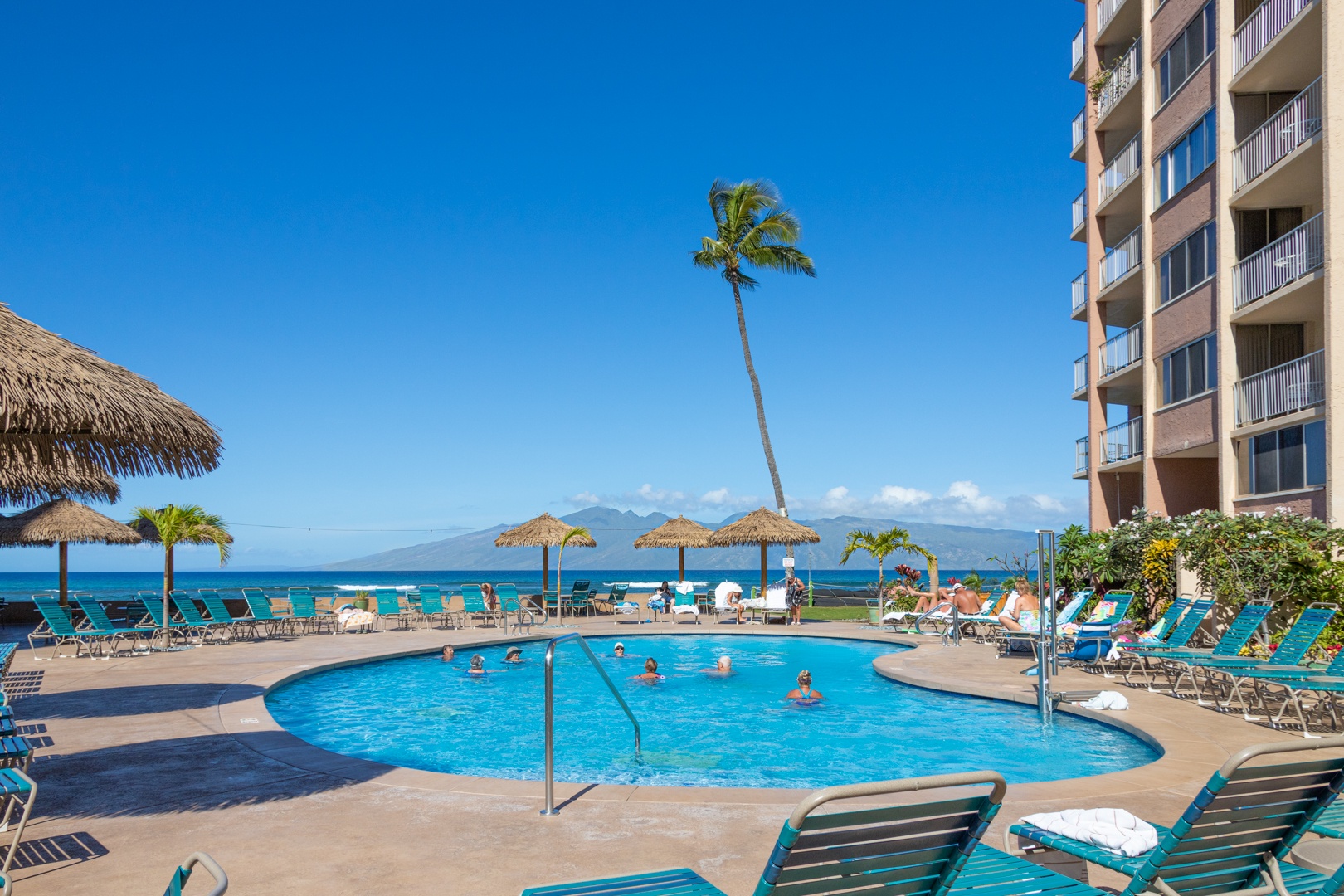 Lahaina Vacation Rentals, Royal Kahana 308 - The outdoor pool offers a refreshing spot to relax while enjoying stunning ocean views.