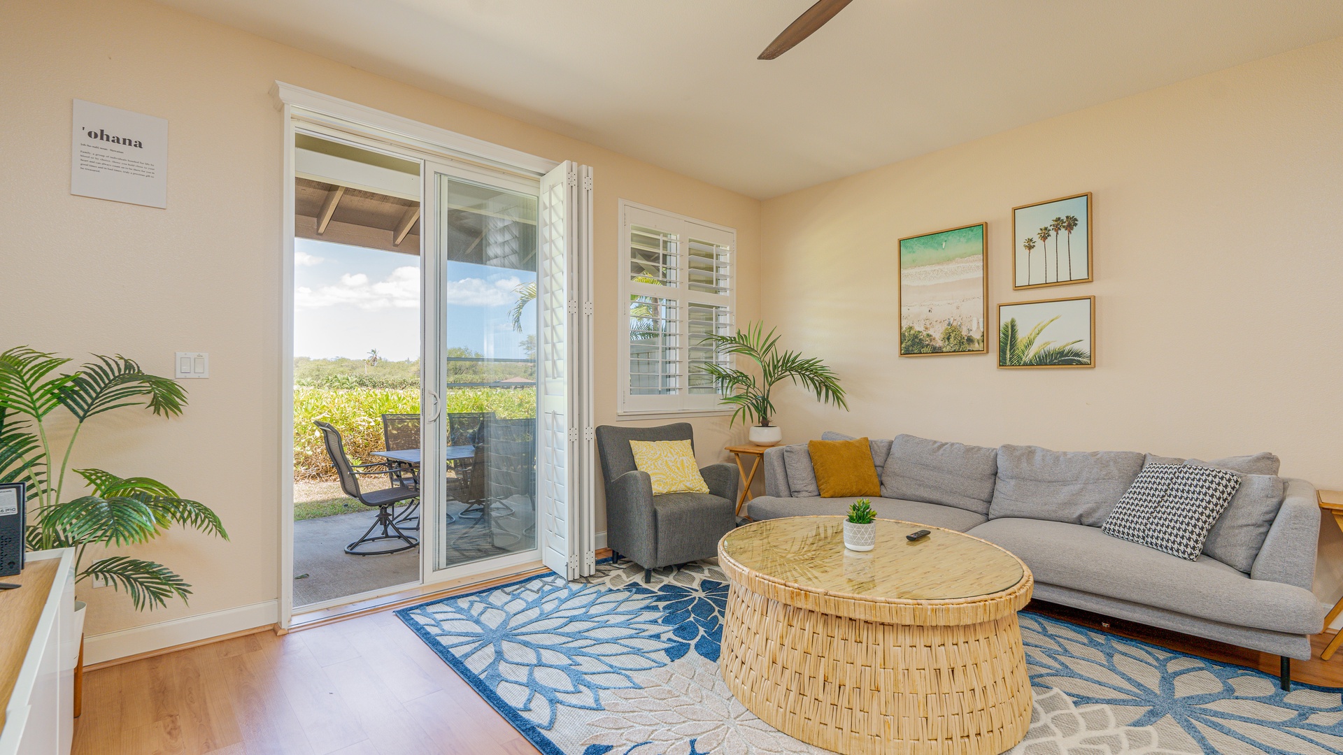 Kapolei Vacation Rentals, Hillside Villas 1496-2 - Seamless living in the beautifully furnished living room with panoramic views.