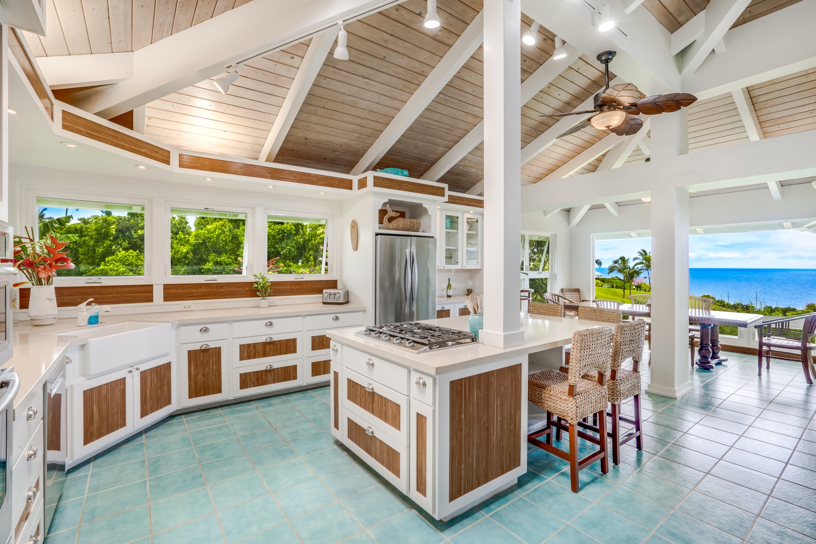 Princeville Vacation Rentals, Wai Lani - Gather, dine, and create lasting memories around our inviting kitchen island.