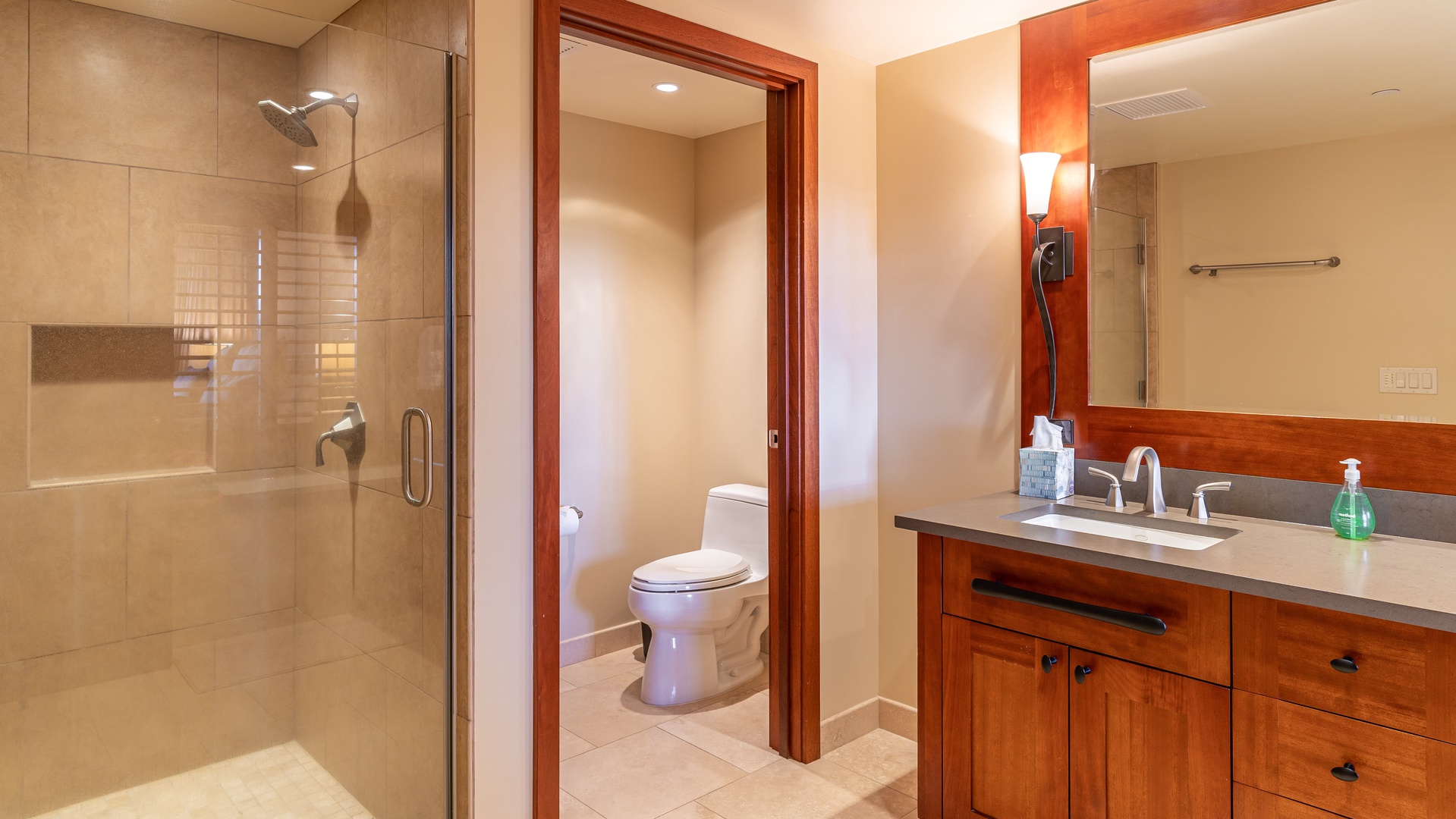 Kapolei Vacation Rentals, Ko Olina Beach Villas O401 - The primary guest bath also features a walk-in shower.