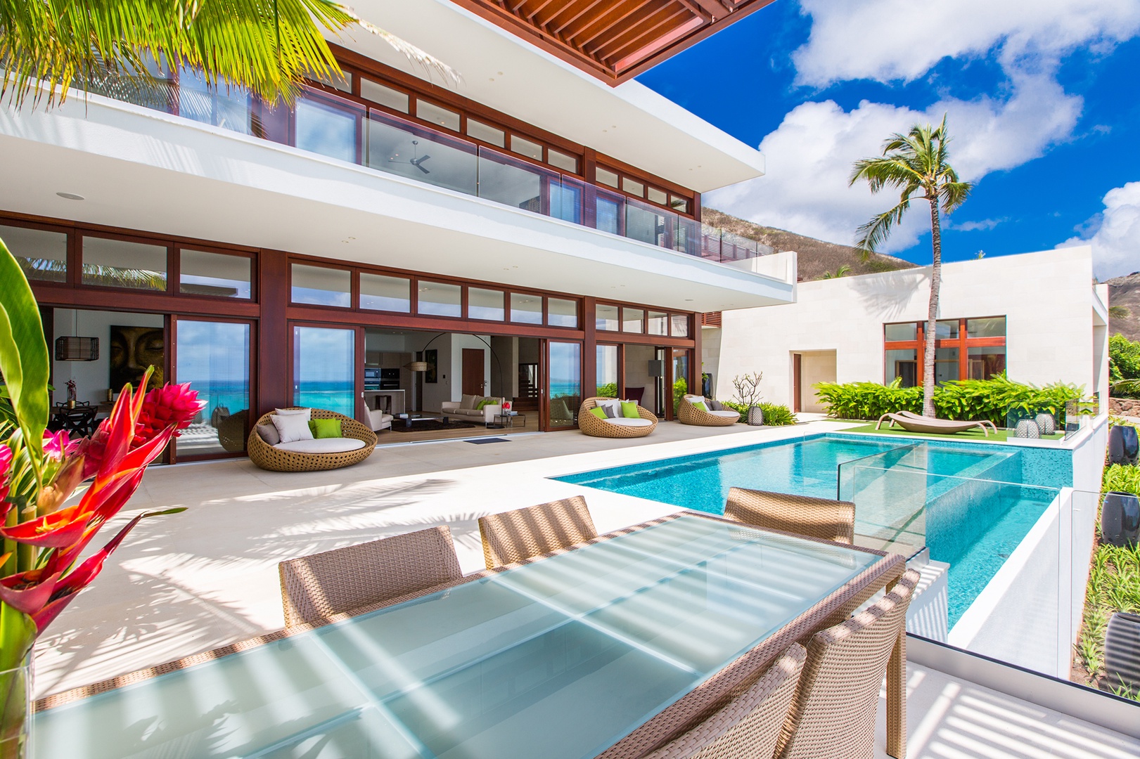 Kailua Vacation Rentals, Lanikai Hillside Estate - Outdoor deck and dining