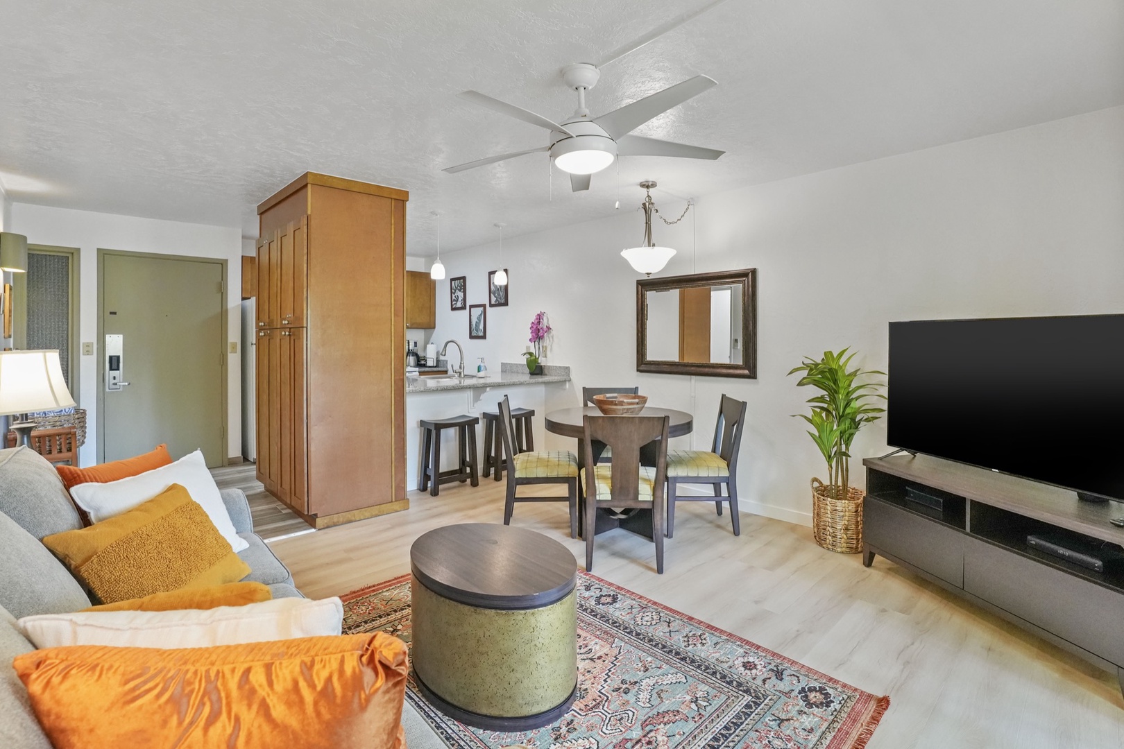 Kapaa Vacation Rentals, Kahaki Hale - The fully open floor plan seamlessly connects the living, dining, and kitchen areas—perfect for couples or small families to relax and reconnect.