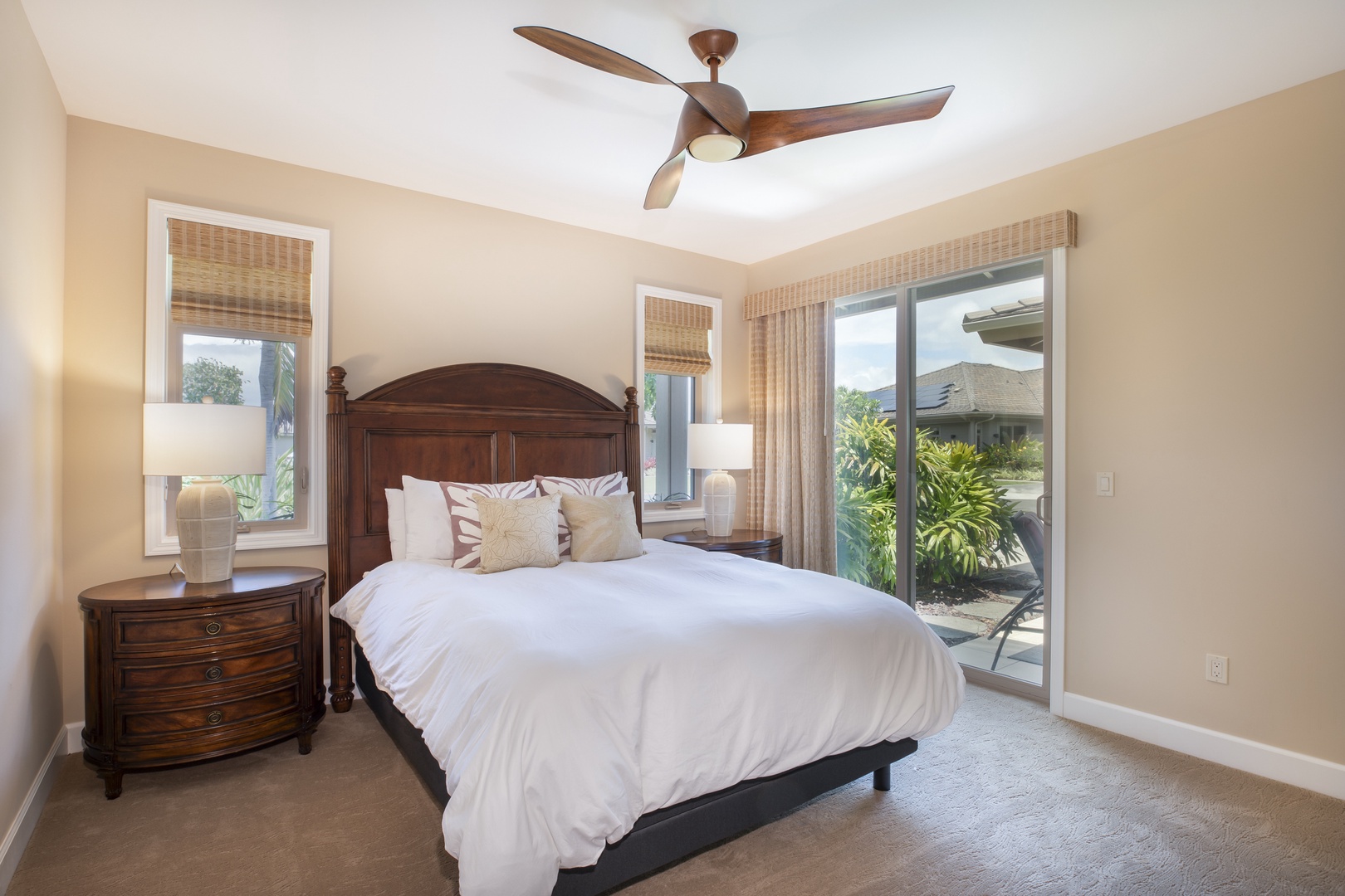 Kamuela Vacation Rentals, Mauna Lani KaMilo #503 - Enjoy serene garden views and gentle morning light from the peaceful guest suite with a queen bed—perfect for early risers or restful evenings.