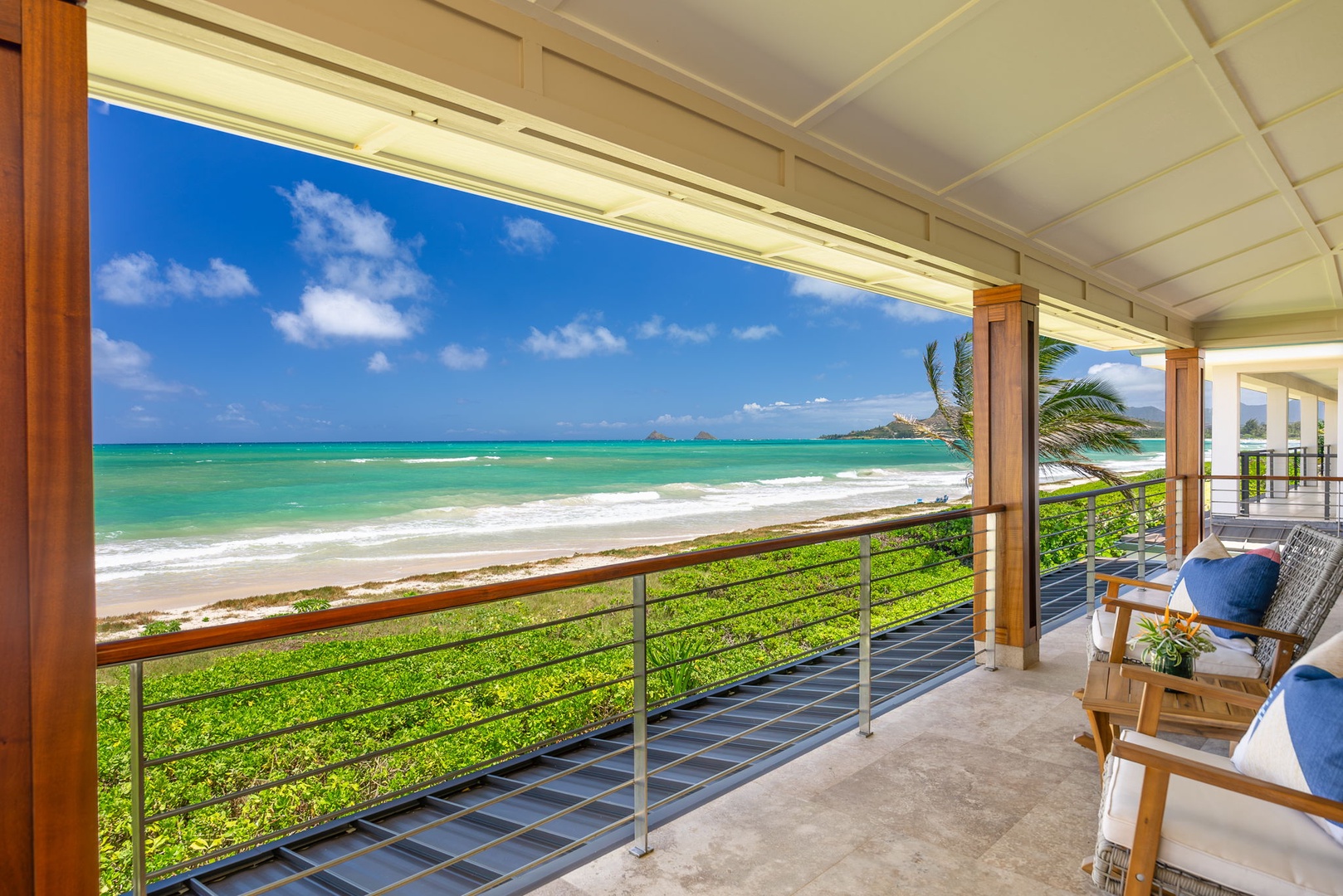 Kailua Vacation Rentals, Makalei - Savor your morning coffee on the private lanai.