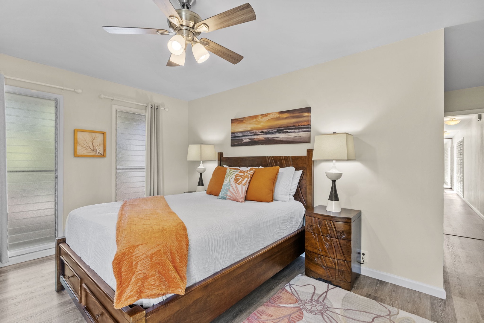 Kailua Vacation Rentals, Hale Aloha - Adorned with a plush queen bed clothed in fine linens.