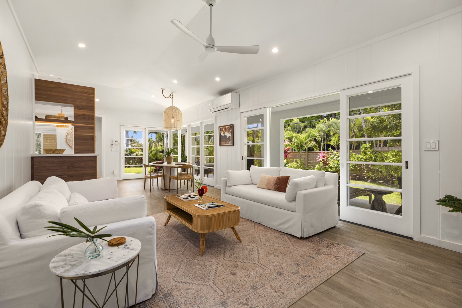 Kailua Vacation Rentals, Lanikai Hideaway - Expansive windows and sliding doors bring the outside in