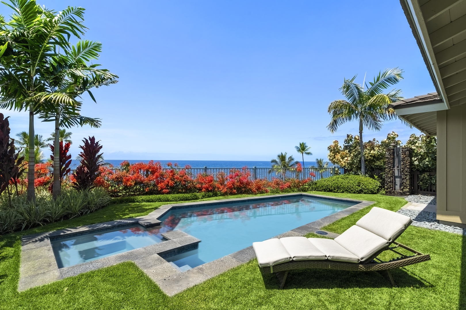 Kailua Kona Vacation Rentals, Blue Orca - Private Ocean view saltwater pool & spa