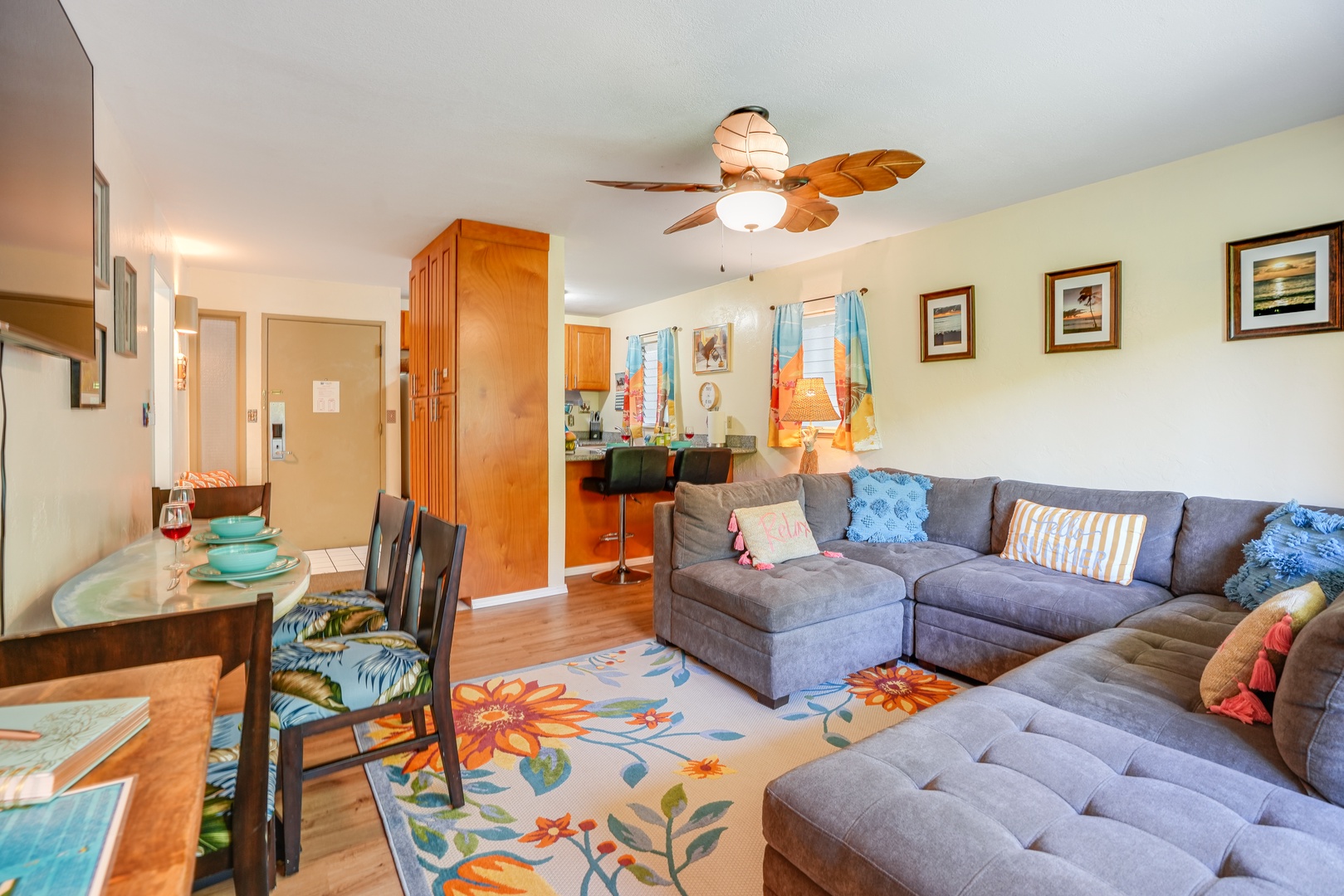 Kapaa Vacation Rentals, Nani Hale - Enjoy open-concept living where the kitchen seamlessly flows into the lounge—ideal for casual conversation while cooking.
