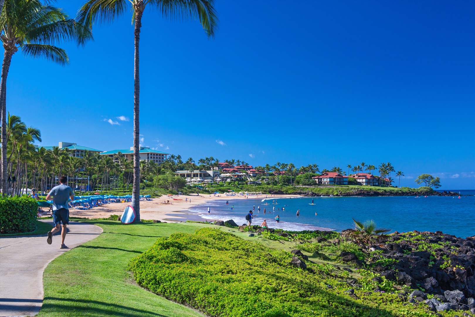 Wailea Vacation Rentals, Blue Ocean Suite H401 at Wailea Beach Villas* - Work-out or Simply Stroll Along the Oceanside Wailea Resort Public Pathway