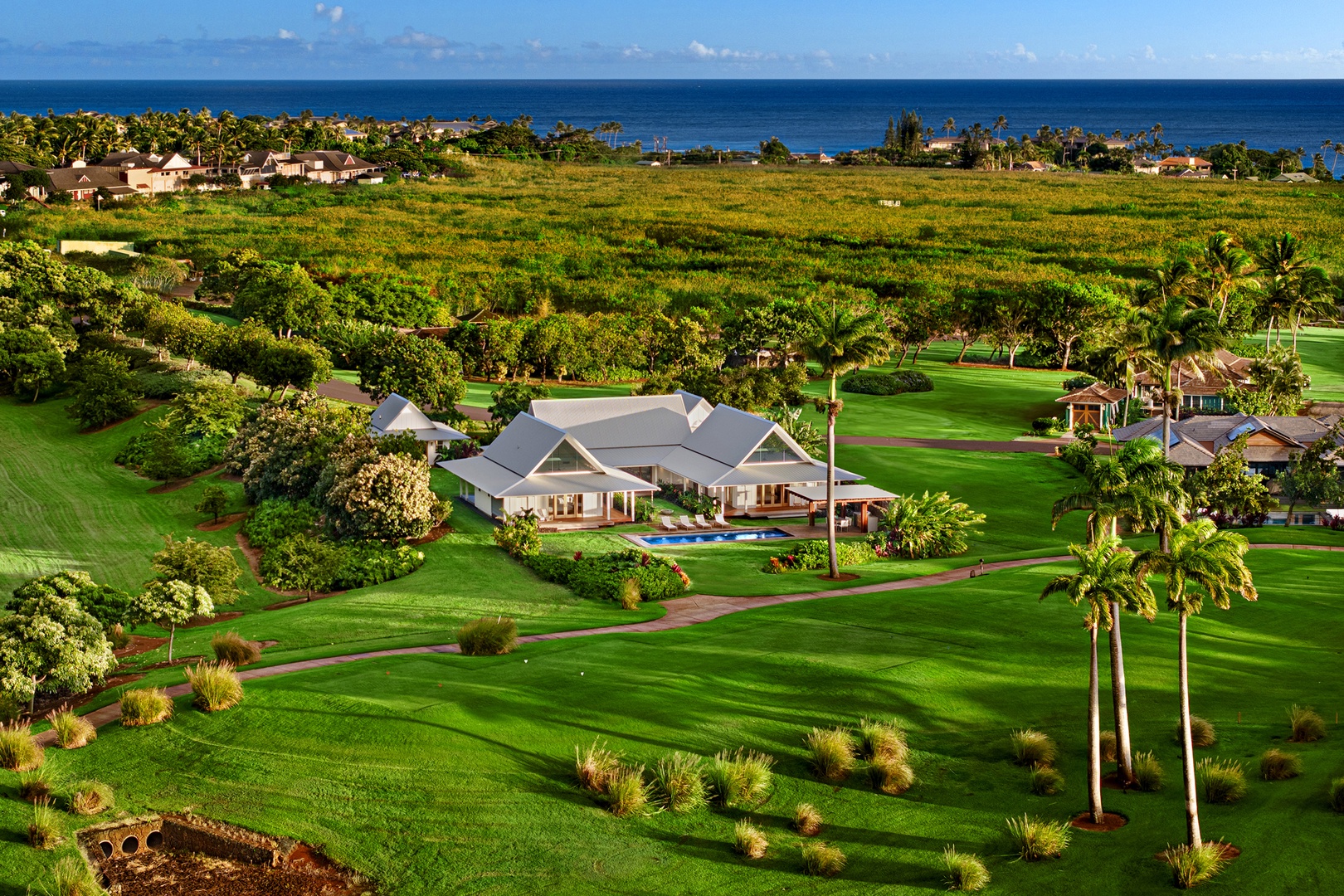 Koloa Vacation Rentals, Kaulu Hale at Kukuiula - Aerial shot of the area.