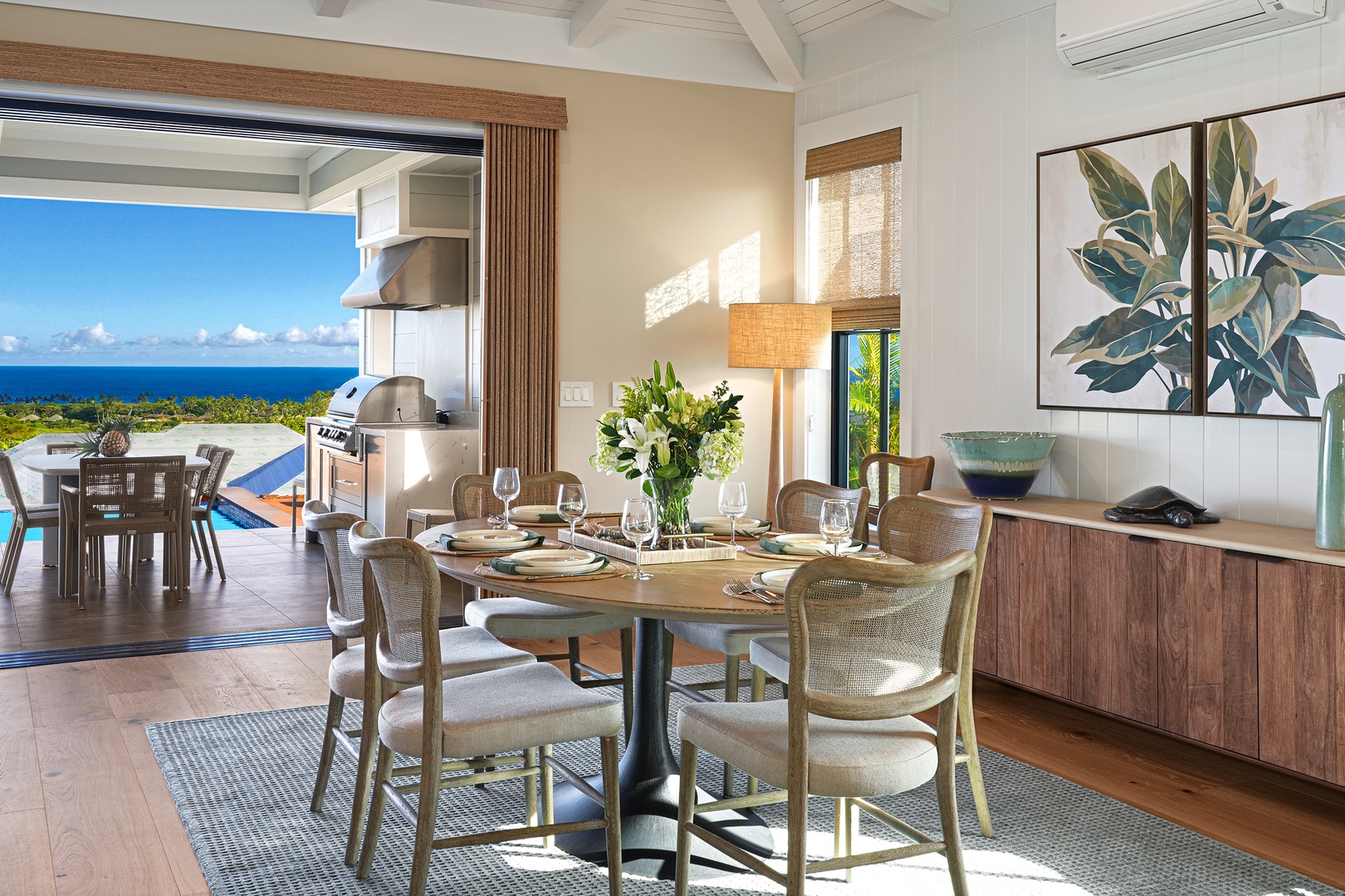 Koloa Vacation Rentals, Hali'a Mai - Pull up a chair at a table set against the glass, ocean on the horizon past your morning coffee.