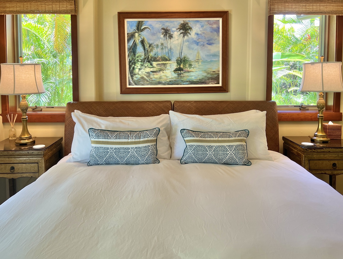 Kailua Kona Vacation Rentals, 2BD Hillside Villa (4102) at Hualalai Resort - The second bedroom twin beds converted into a King bed.