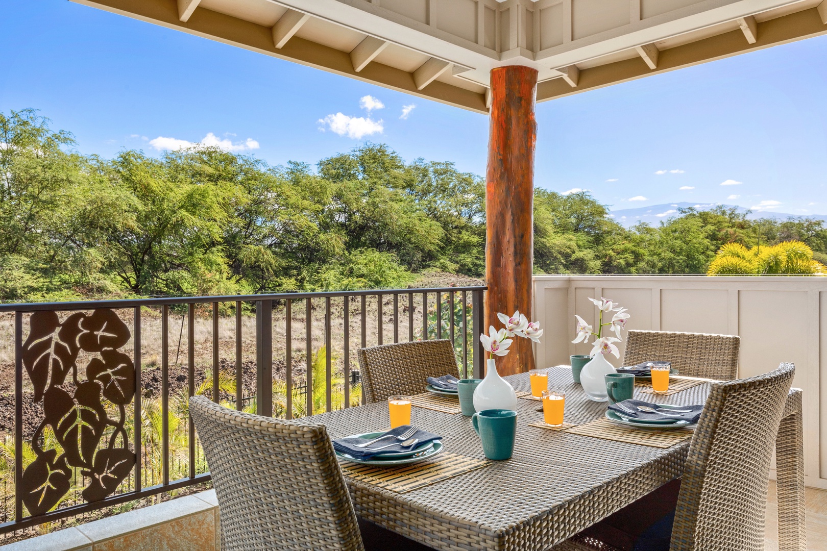 Kamuela Vacation Rentals, 3BD KaMilo (349) Home at Mauna Lani Resort - Enjoy meals al fresco on the shade protected terrace.