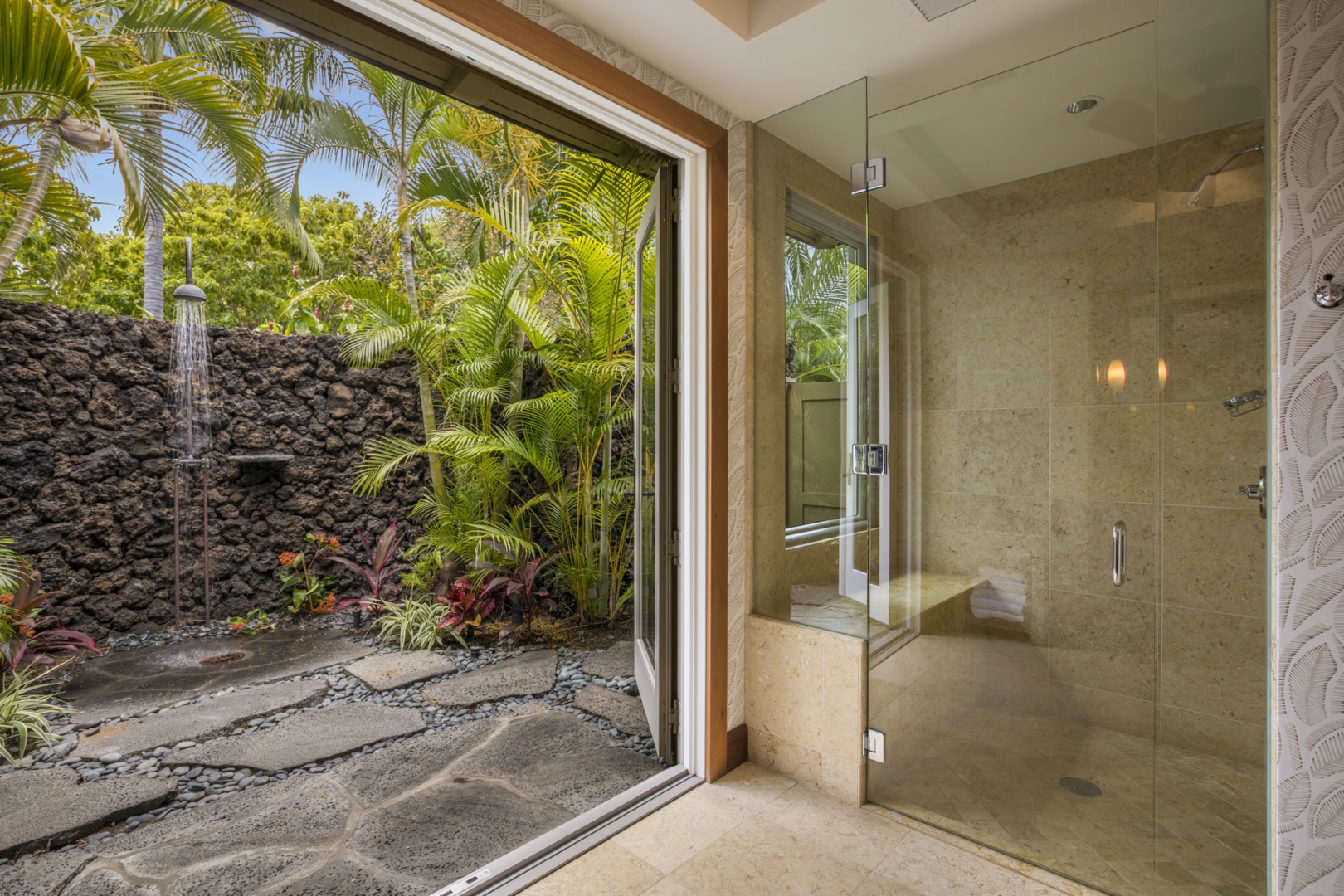 Kailua Kona Vacation Rentals, 4BD Kahikole Street (218) Estate Home at Four Seasons Resort at Hualalai - Alternate view featuring a spacious, glass-enclosed shower