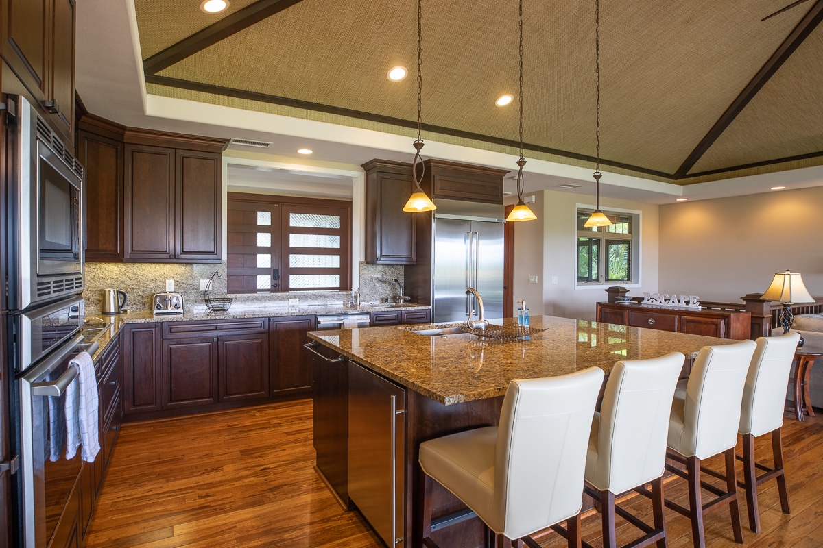 Kamuela Vacation Rentals, Mauna Lani KaMilo #217 - modern, fully outfitted kitchen with high-quality appliances