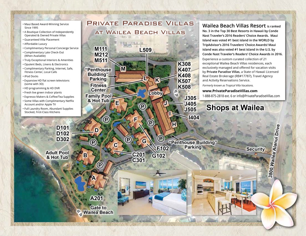 Wailea Vacation Rentals, Solara Luxe Pool Villa D101 at Wailea Beach Villas* - Wailea Beach Villas Property Map