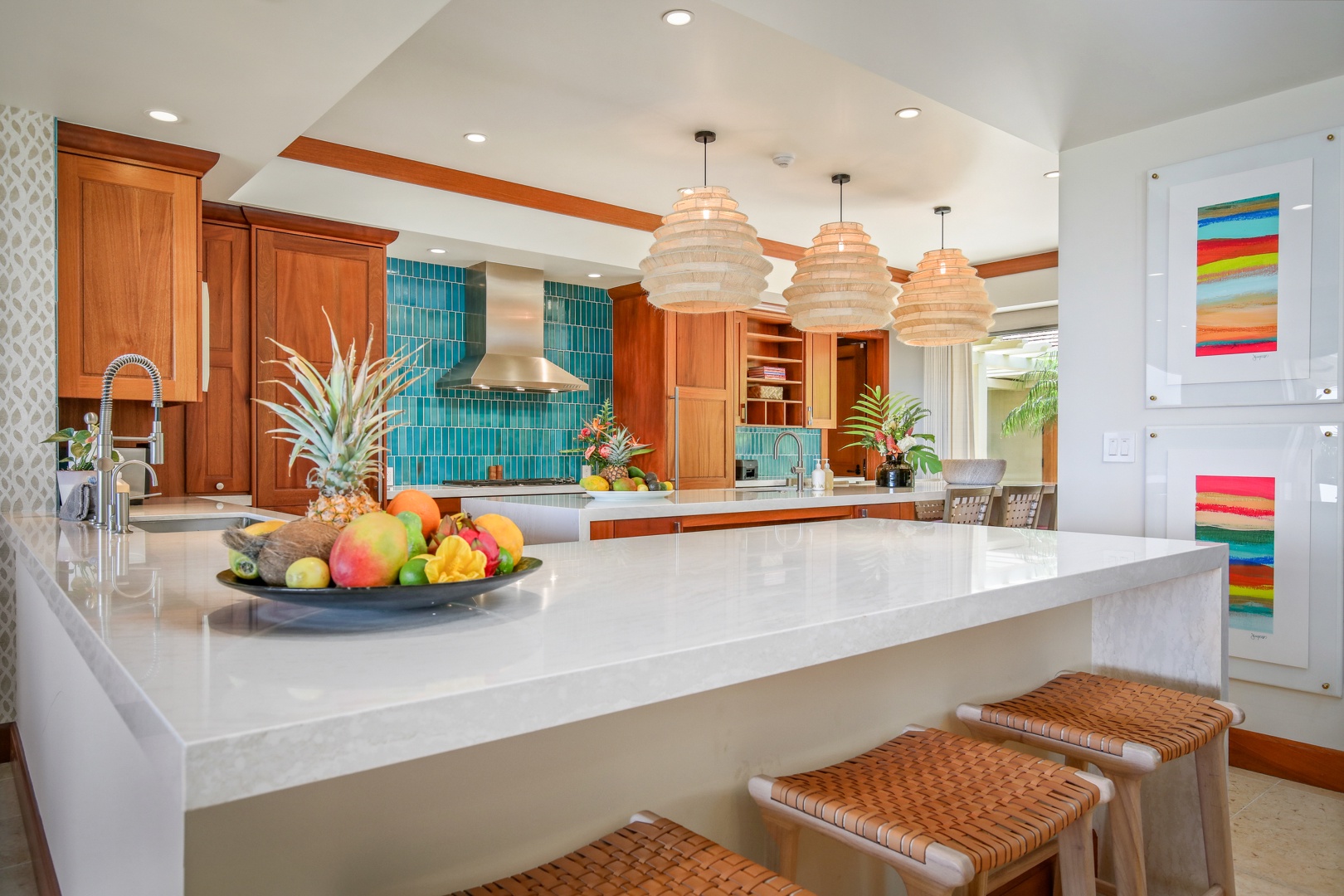 Kailua Kona Vacation Rentals, 4BD Hainoa Estate (122) at Four Seasons Resort at Hualalai - Top tier appliances throughout, this generous kitchen is the perfect hub for this flawless home.