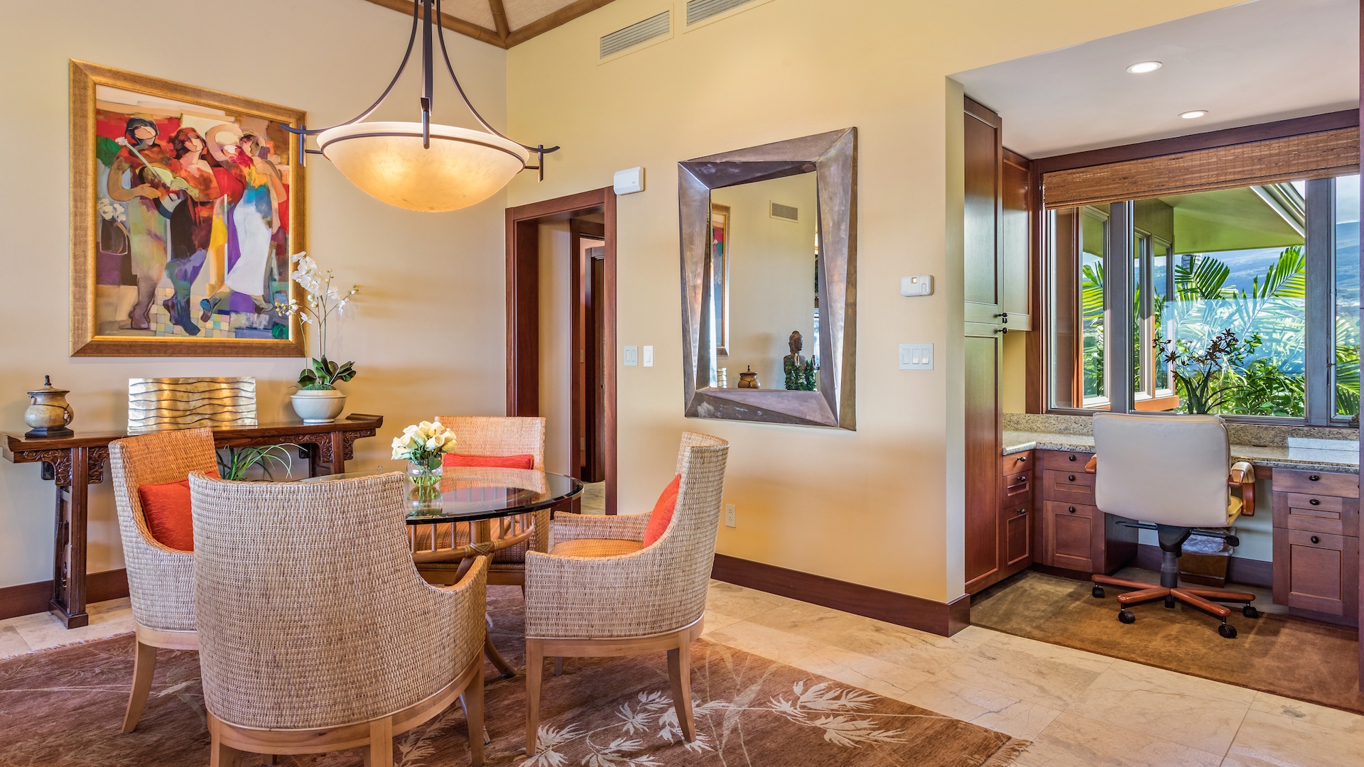 Kailua Kona Vacation Rentals, 2BD Hainoa Villa (2907B) at Four Seasons Resort at Hualalai - Office Nook off Dining Area.