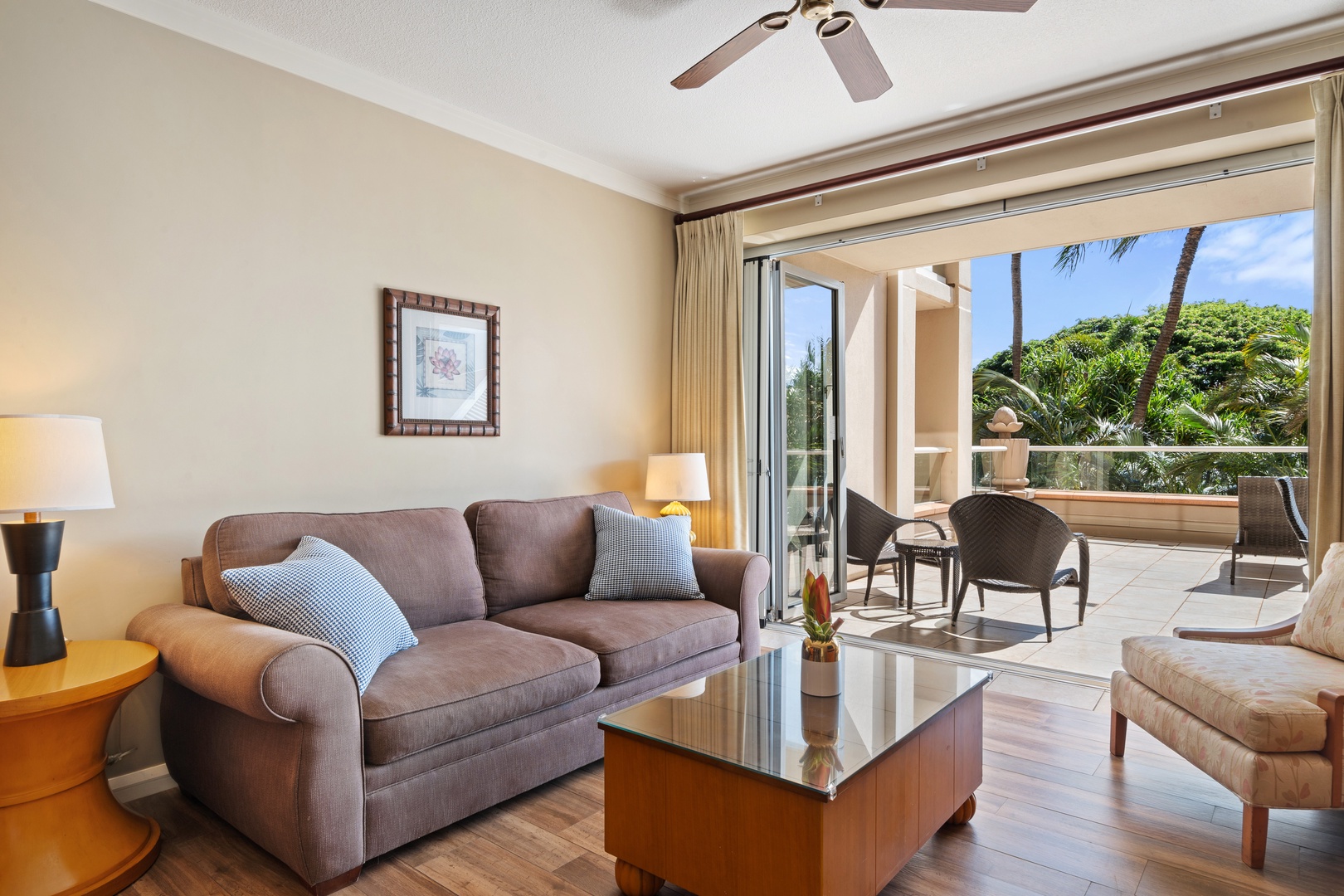 Lahaina Vacation Rentals, Honua Kai Konea 230 - Chic and inviting, the living space at Honua Kai Konea 230 flows effortlessly onto the oversized lanai.
