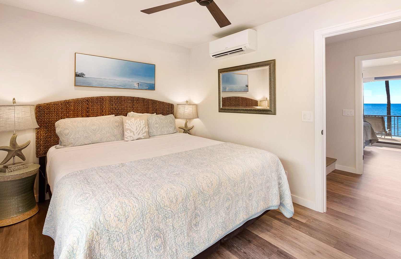 Lahaina Vacation Rentals, Puamana 240-3 - A cozy retreat featuring a plush queen size bed and elegant island-inspired décor.