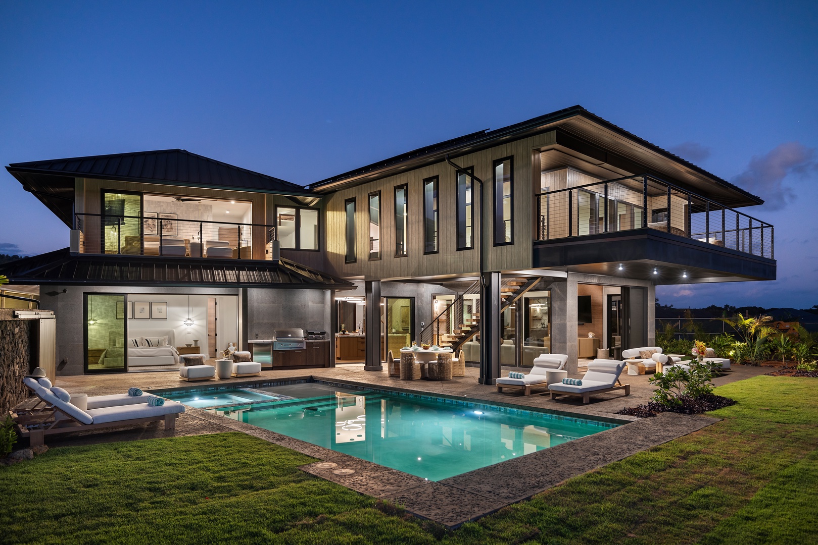 Koloa Vacation Rentals, Hale o ka Nene - Luxurious outdoor living is yours to enjoy, with serene sunset views and island breezes wrapping you in comfort.