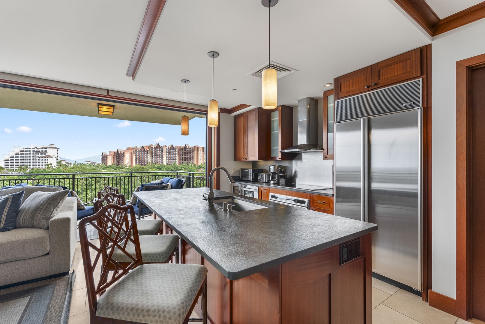 Kapolei Vacation Rentals, Ko Olina Beach Villas B604 - Cook with style in your gourmet kitchen featuring granite counters, stainless appliances, and stunning city views from your private balcony.