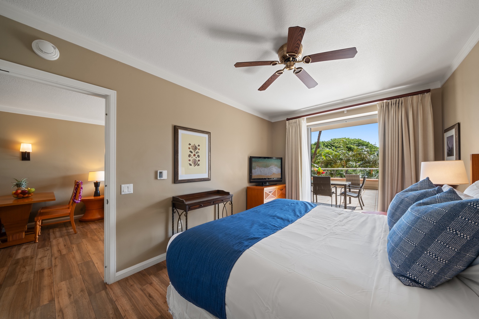 Lahaina Vacation Rentals, Honua Kai Konea 230 - Tuck into soft bedding and mountain views in Honua Kai Konea 230’s inviting primary bedroom.