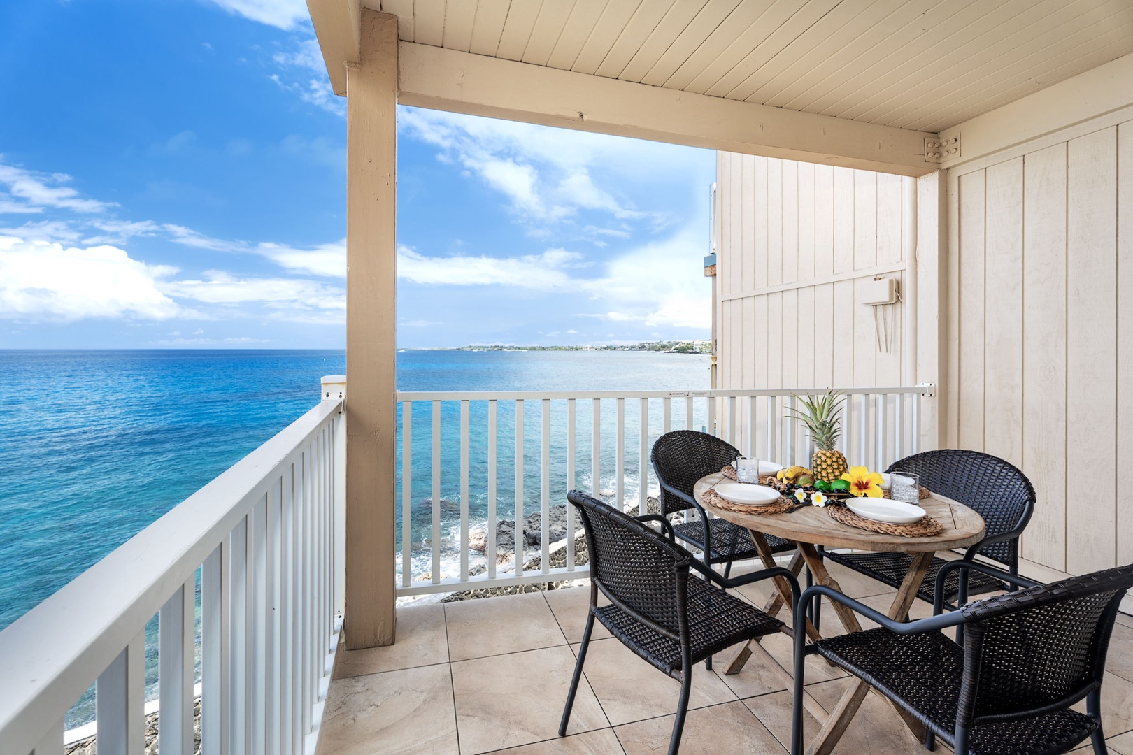 Kailua Kona Vacation Rentals, Sea Village 4213 - Enjoy morning coffee or sunset dinners on your private lanai with unobstructed views of the Kona coastline.