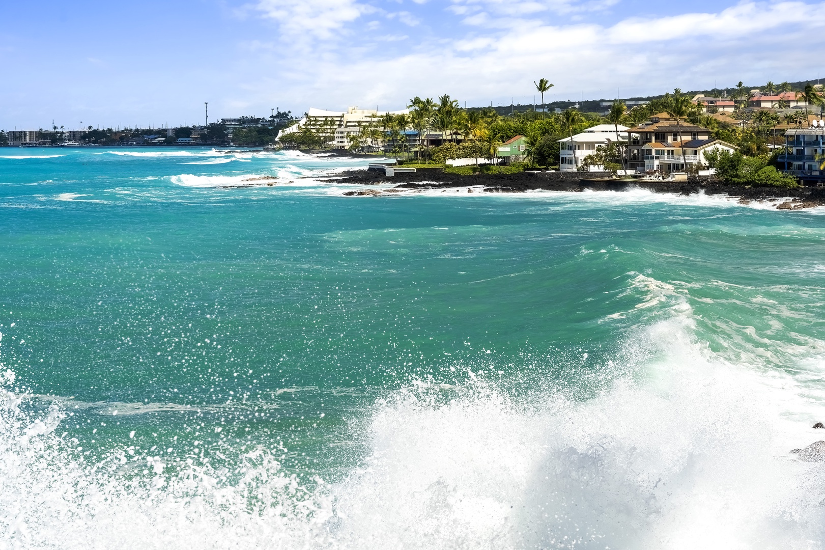 Kailua Kona Vacation Rentals, Sea Village 1105 - Ocean waves crashing ashore at the complex