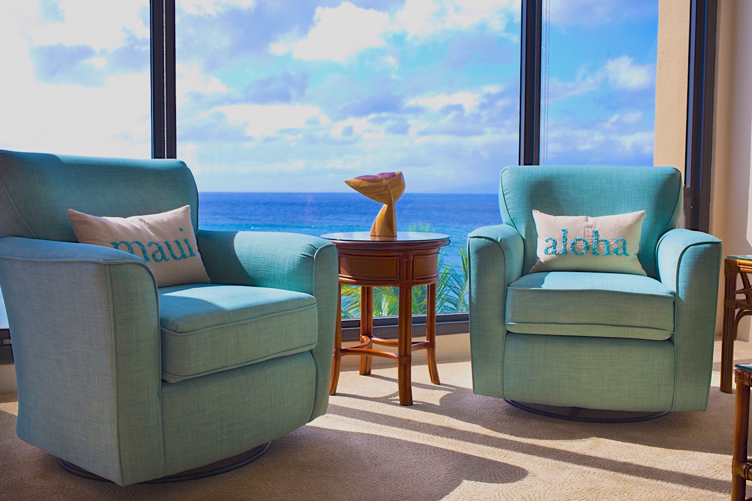 Lahaina Vacation Rentals, Mahana 718 - Unwind in cozy chairs with ocean views that perfectly capture the spirit of aloha.