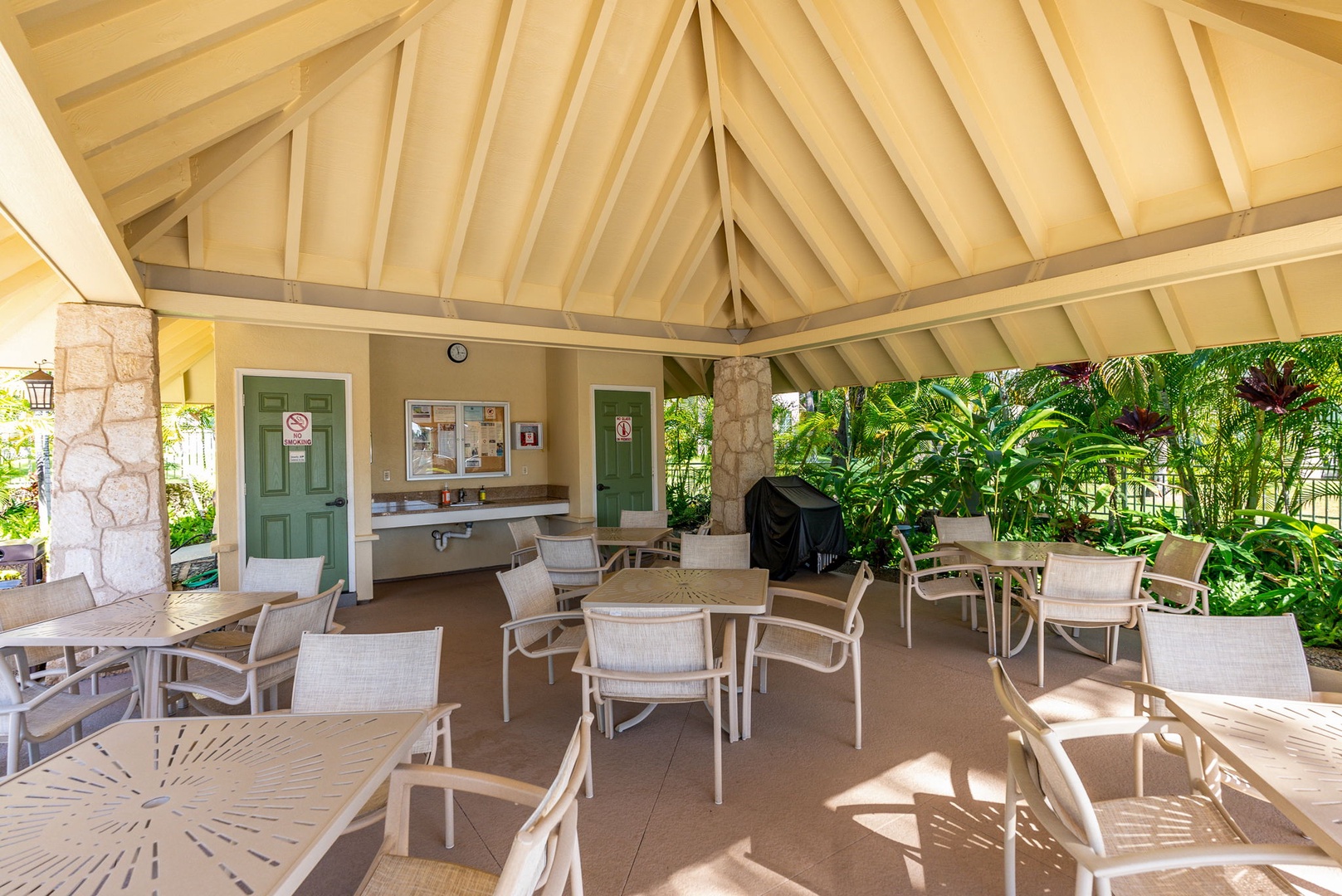 Kapolei Vacation Rentals, Kai Lani Luxury 6D - Outdoor pavilion with comfortable seating, a perfect shaded spot for socializing or relaxing by the pool.