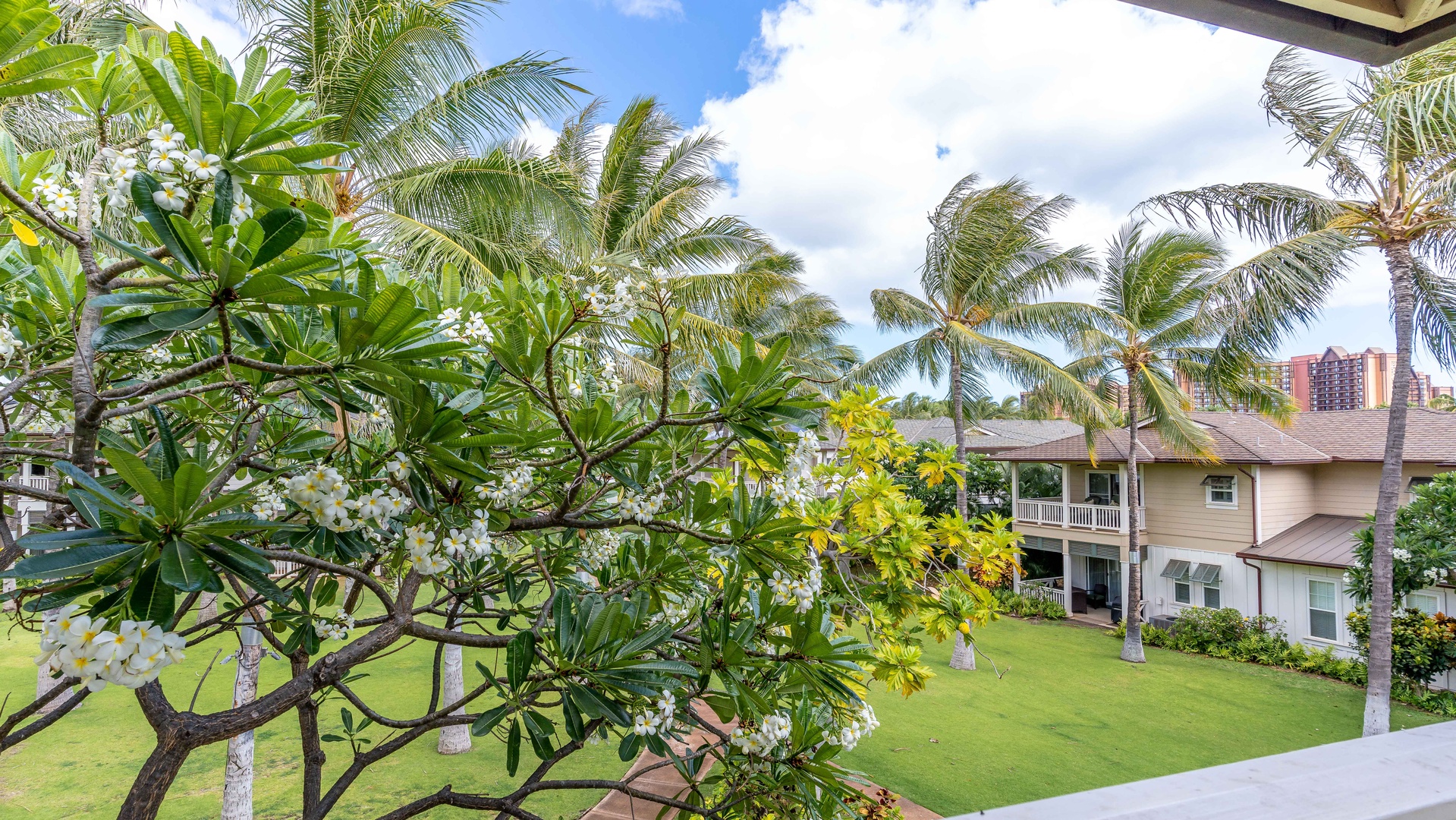 Kapolei Vacation Rentals, Coconut Plantation 1136-4 - The panoramic scenery from the upstairs lanai.