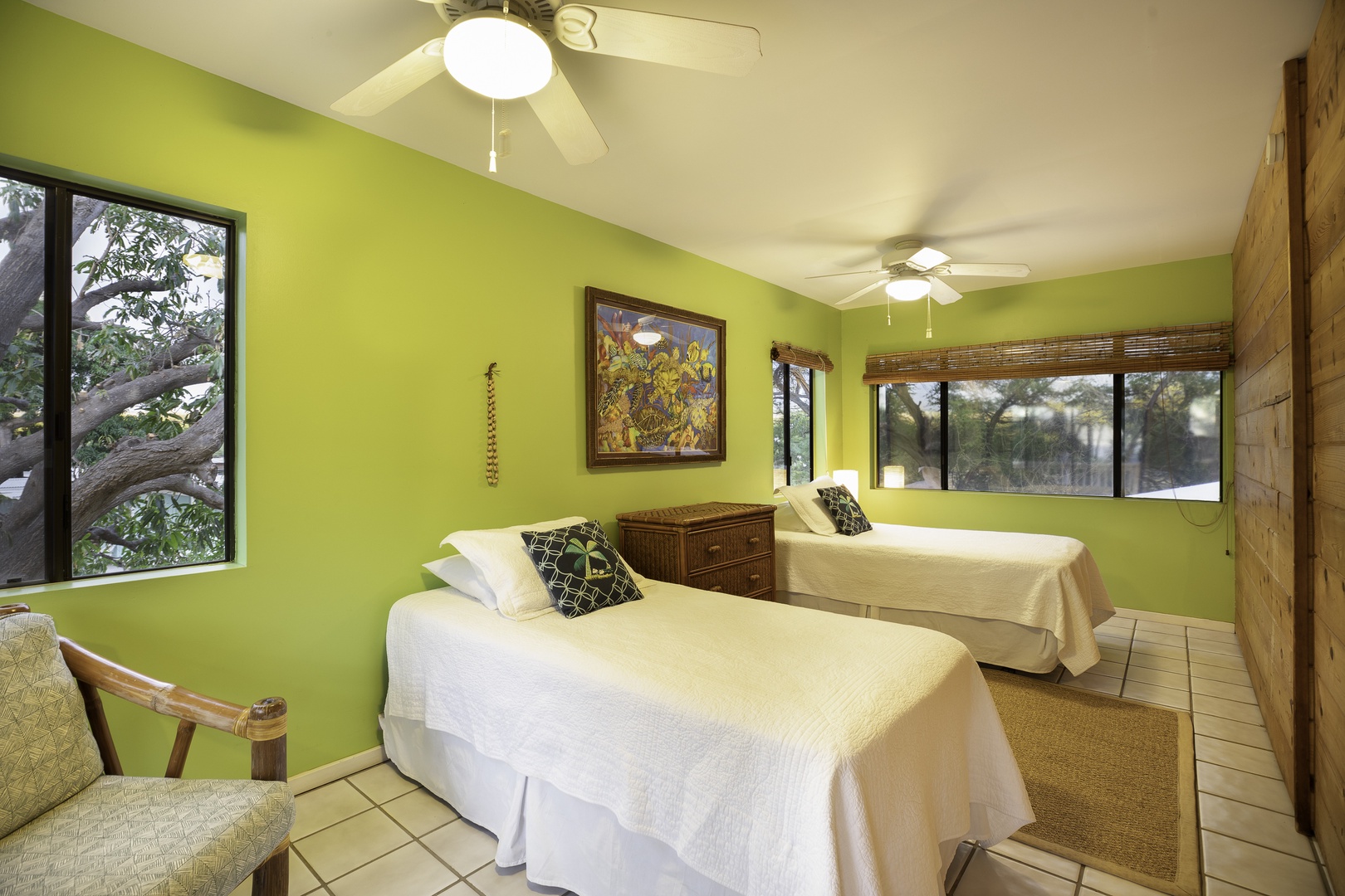 Kamuela Vacation Rentals, Honu Ohana- Puako 59 - Bonu bedroom with two twin beds off of Primary Bedroom (Upstairs)