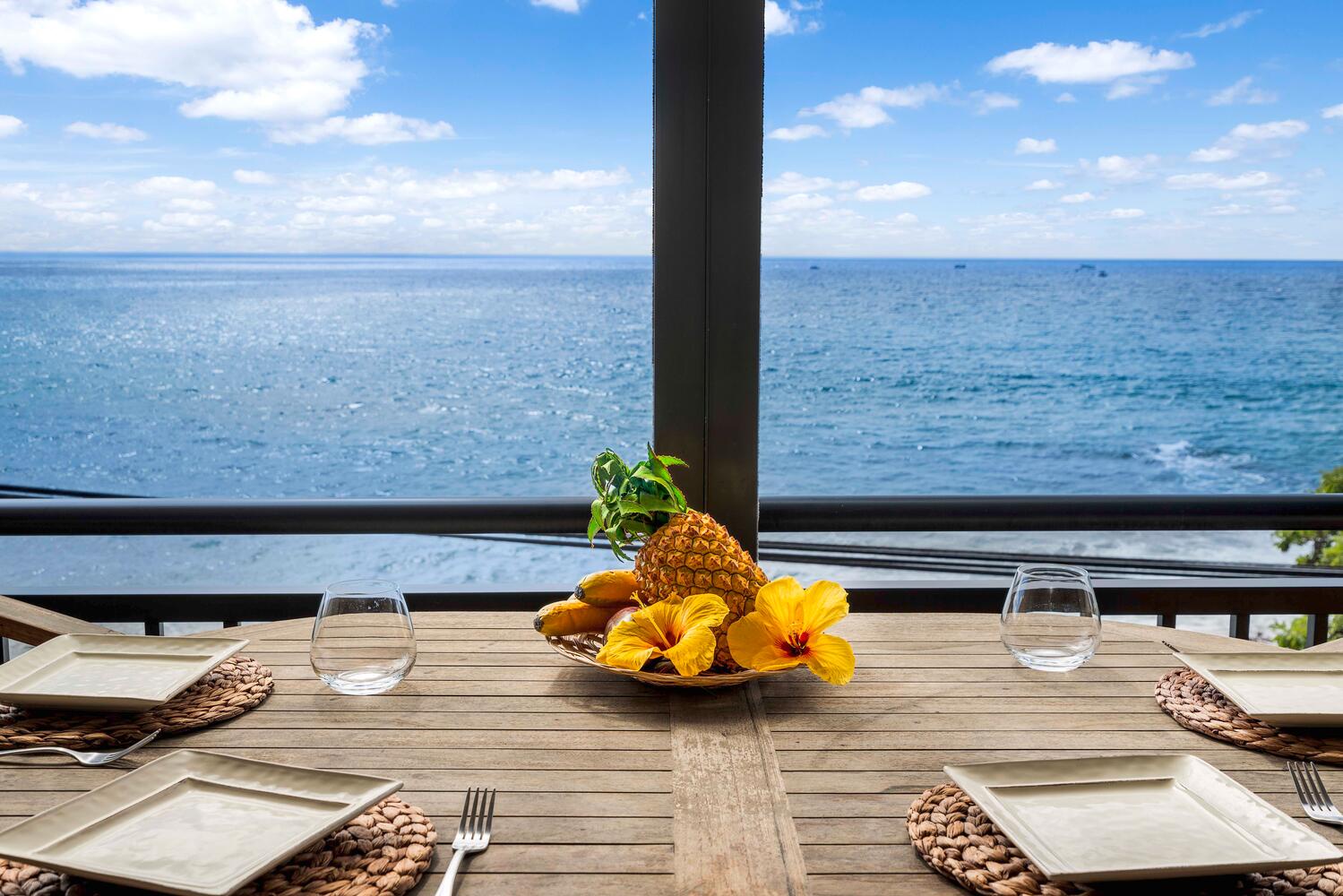 Kailua Kona Vacation Rentals, Kona Alii 302 - Dine with a view of the Pacific Ocean!