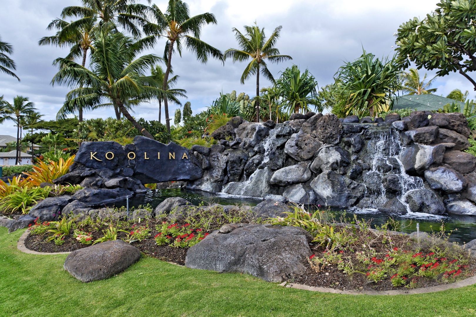 Kapolei Vacation Rentals, Hillside Villas 1538-2 - A waterfall entrance at Ko Olina.