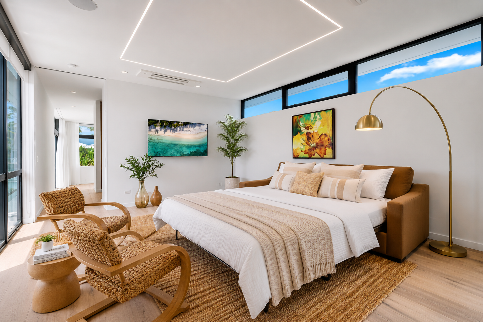 Kailua Vacation Rentals, Kailua Beach Escape - The media lounge can also be transformed into an additional sleeping area with the queen sofa sleeper.