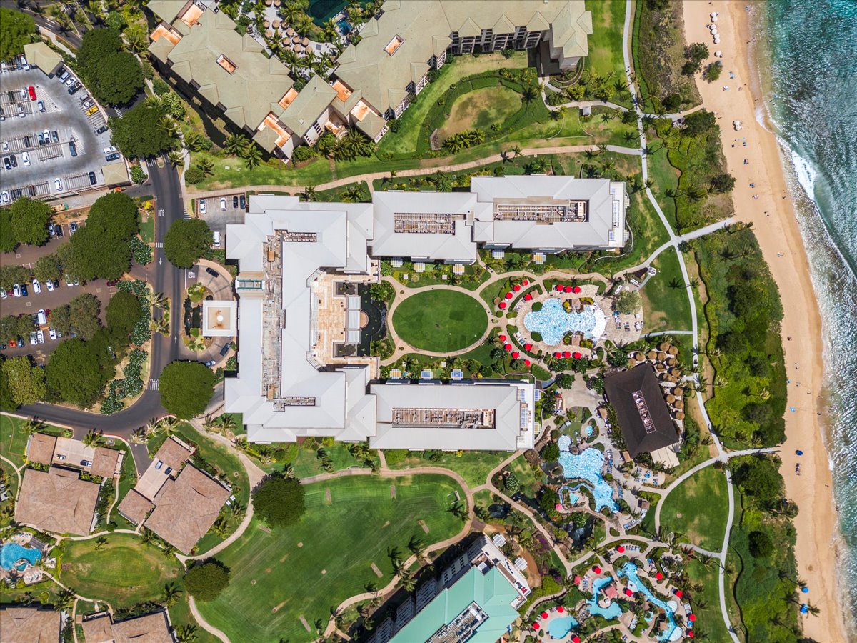 Lahaina Vacation Rentals, Honua Kai Konea 204 - Stunning aerial shows Konea 204's ideal location in Maui's luxury Honua Kai resort layout.